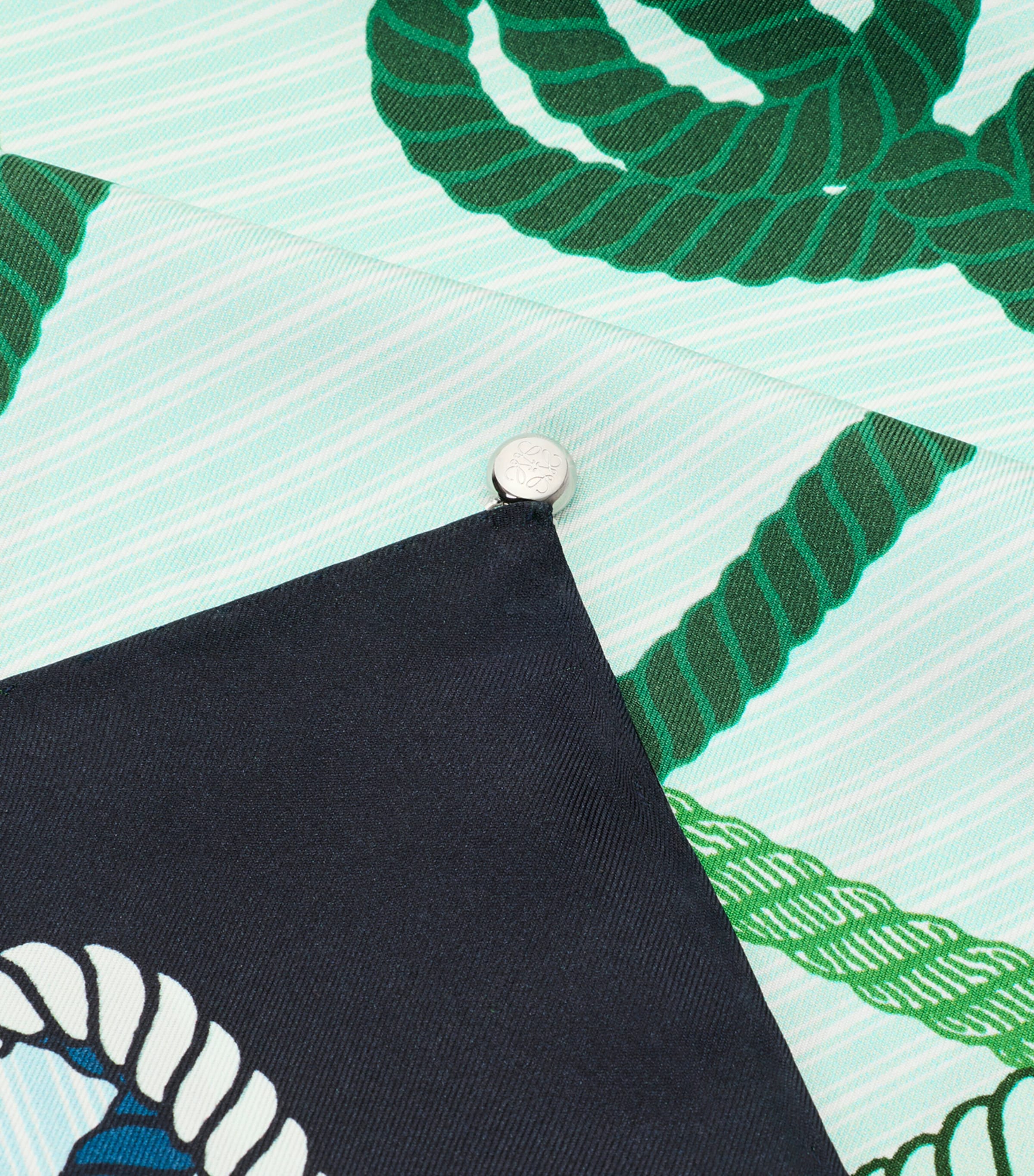 LOEWE Silk Twill Scarf Navy/green Image 4
