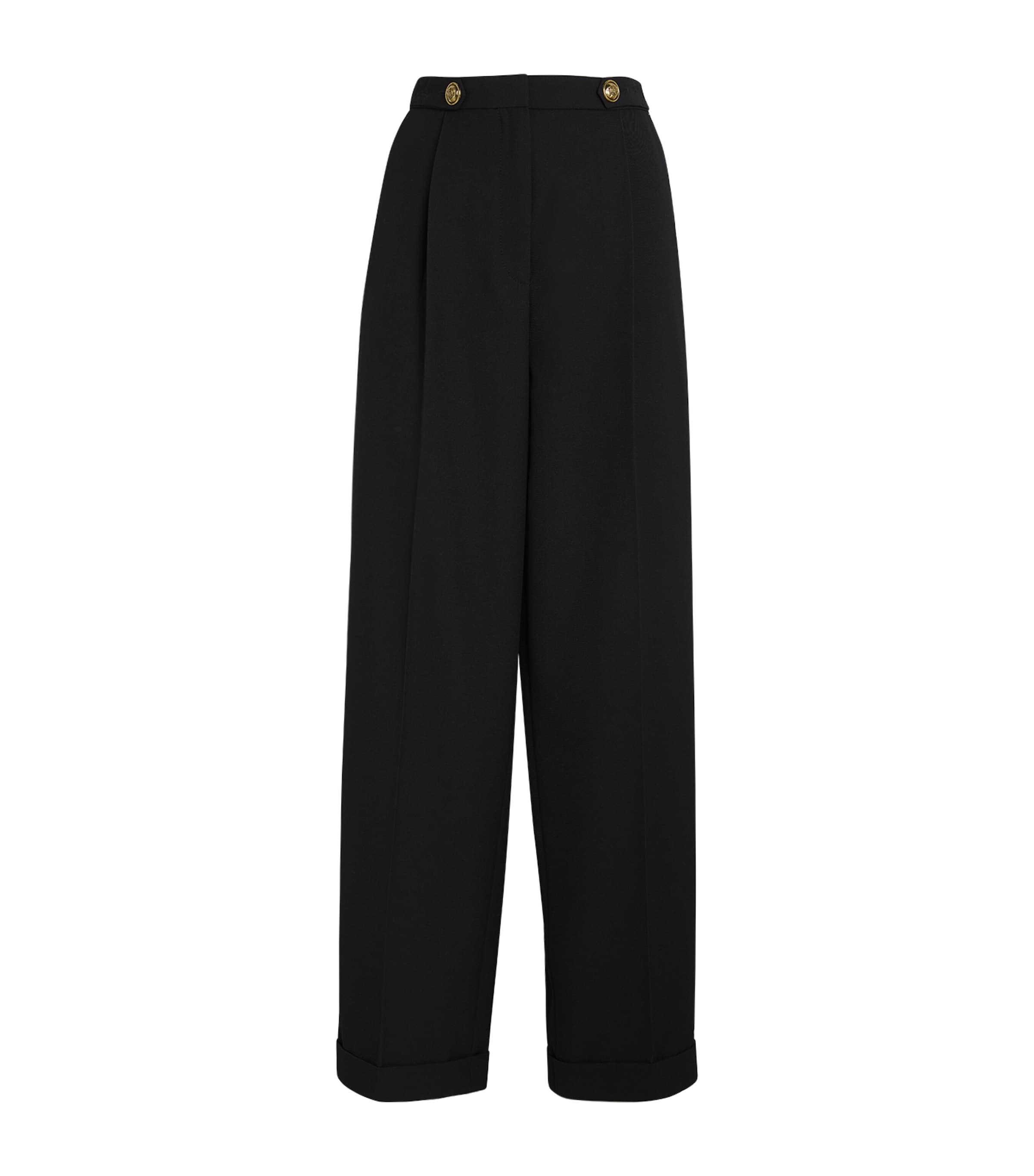 Shop Sandro Wool-blend Trousers In Black