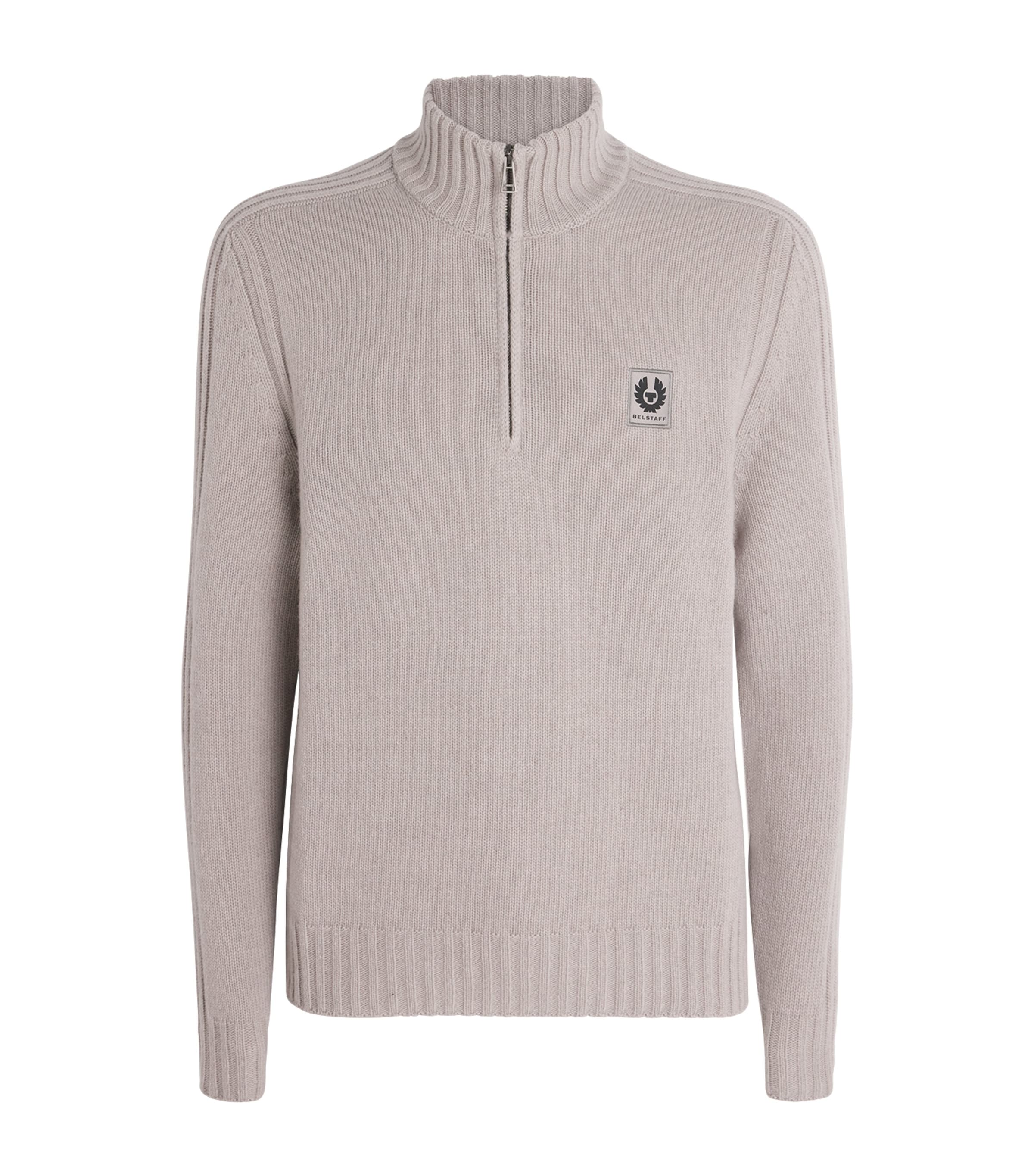 Wool Watch Quarter-Zip Sweater CMTGYCEMENT GREY Image 1