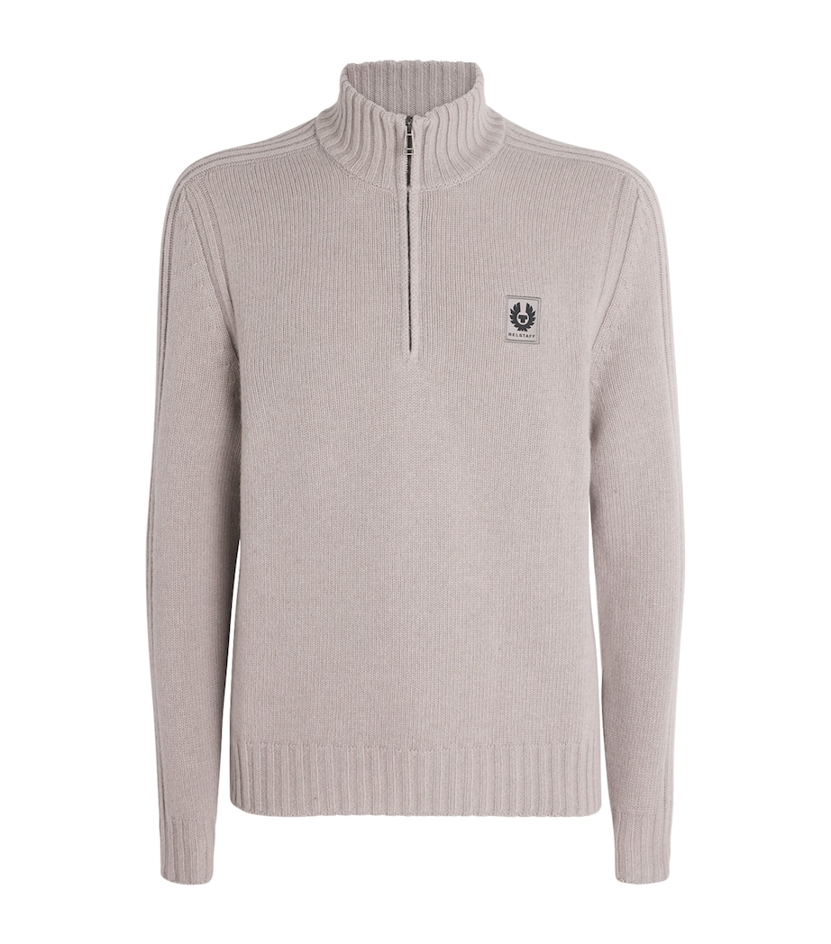 Wool Watch Quarter-Zip Sweater CMTGYCEMENT GREY Image 1