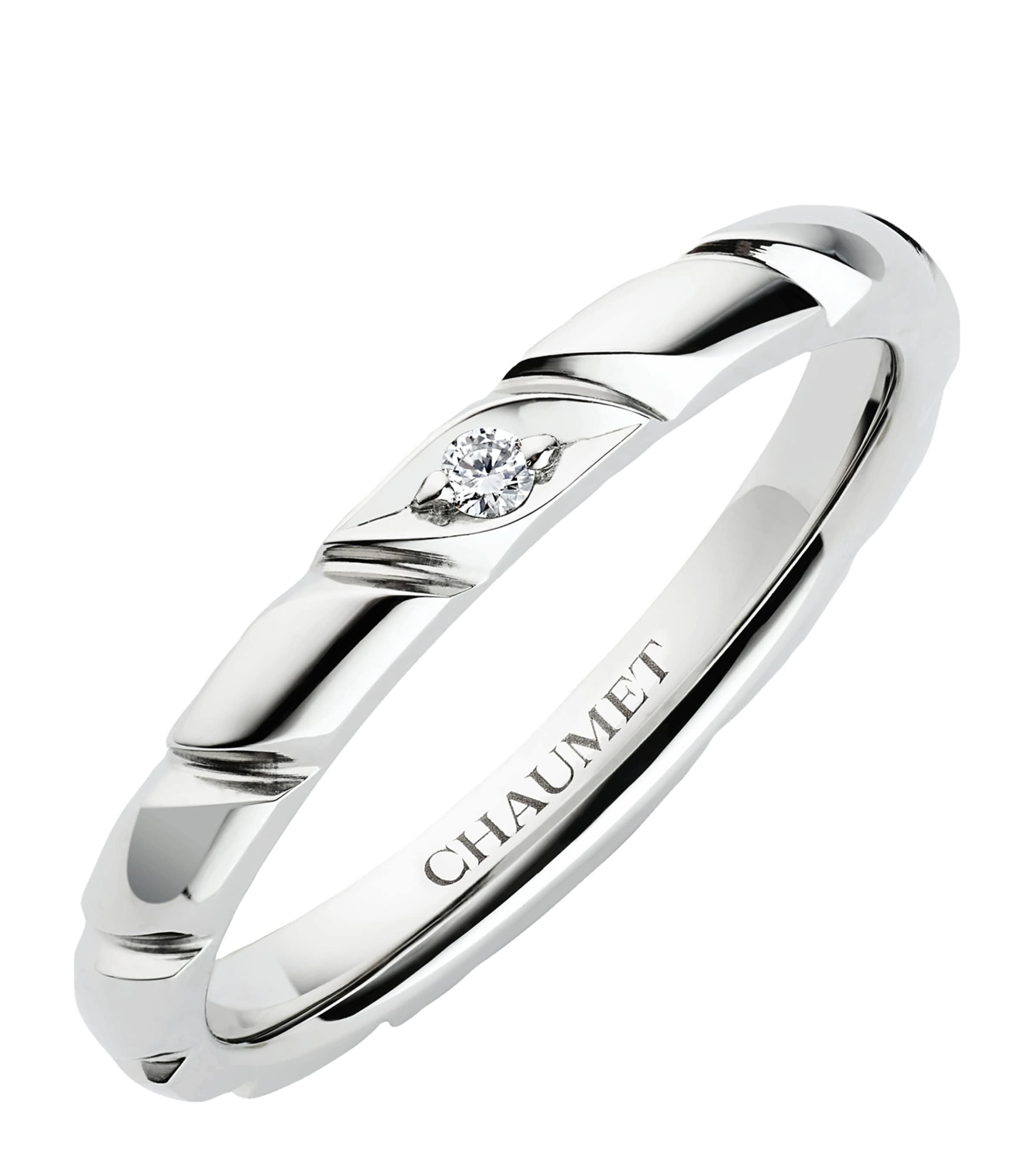 Platinum and Diamond Torsade de Chaumet Wedding Band PLATINUM Image 1
