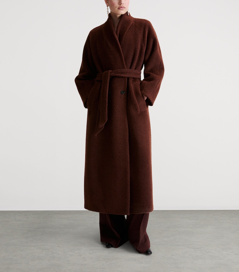 Marella Womens Alpaca-Virgin Wool Coat Brown Image 5