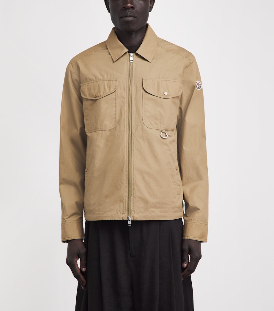 Moncler Mens Cotton Poplin Zip-Up Shirt Image 4
