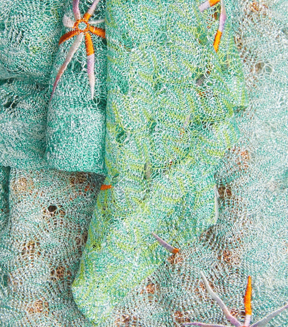 Metallic-Trim Embroidered Mini Kaftan SMSMG GRN/BLU/ORNGE Image 5