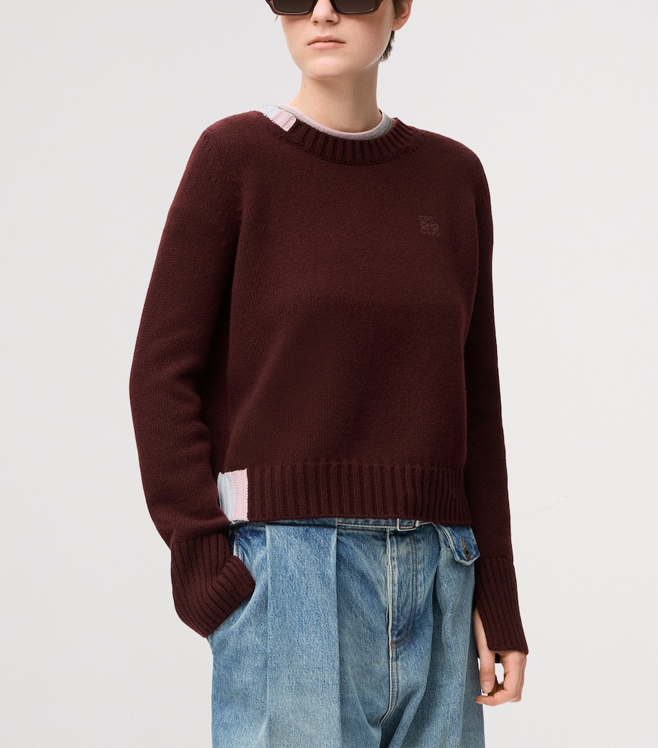 Cashmere Anagram Sweater BURGUNDY/MULTICOLOR Image 3