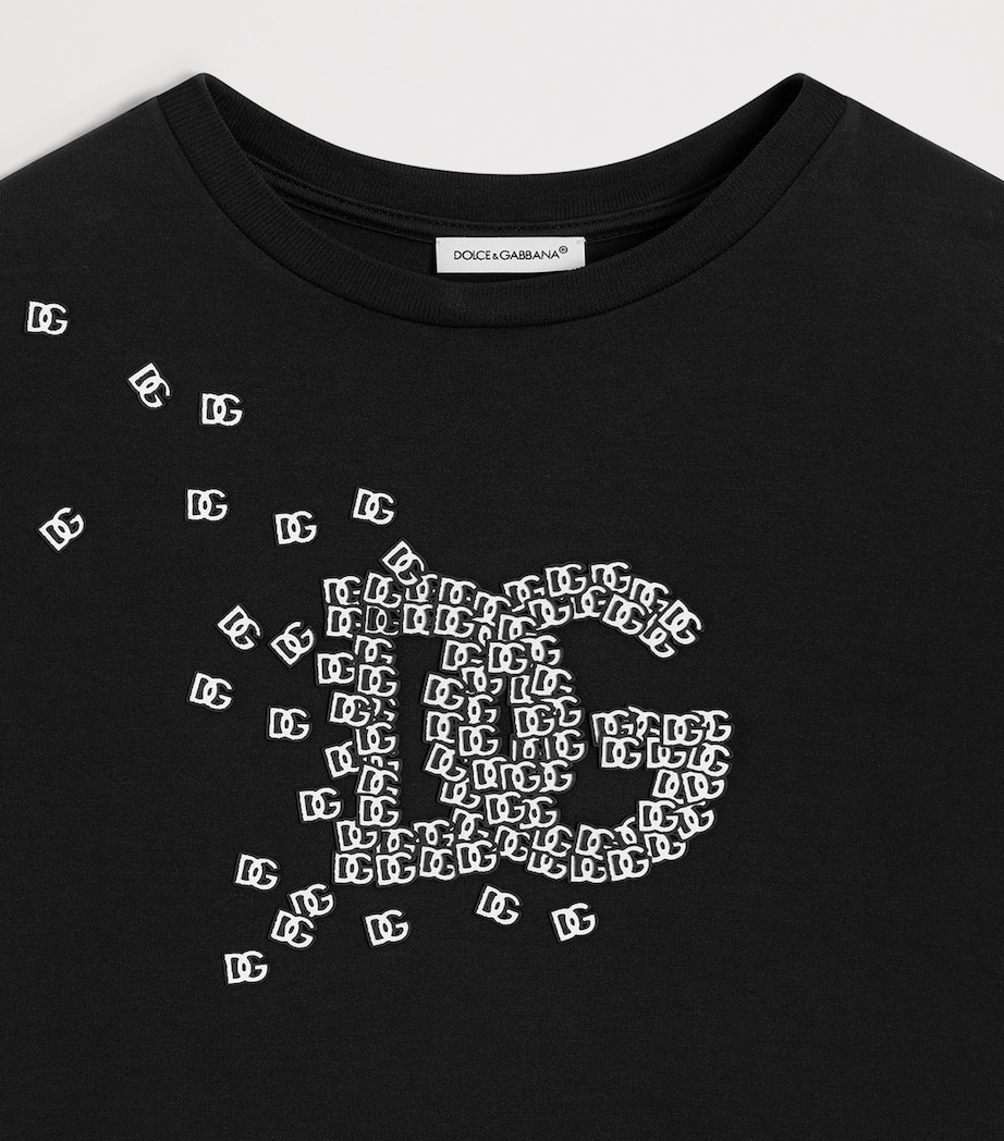 Dolce&Gabbana Kids Cotton Logo T-Shirt (8-14 Years) Black Image 3