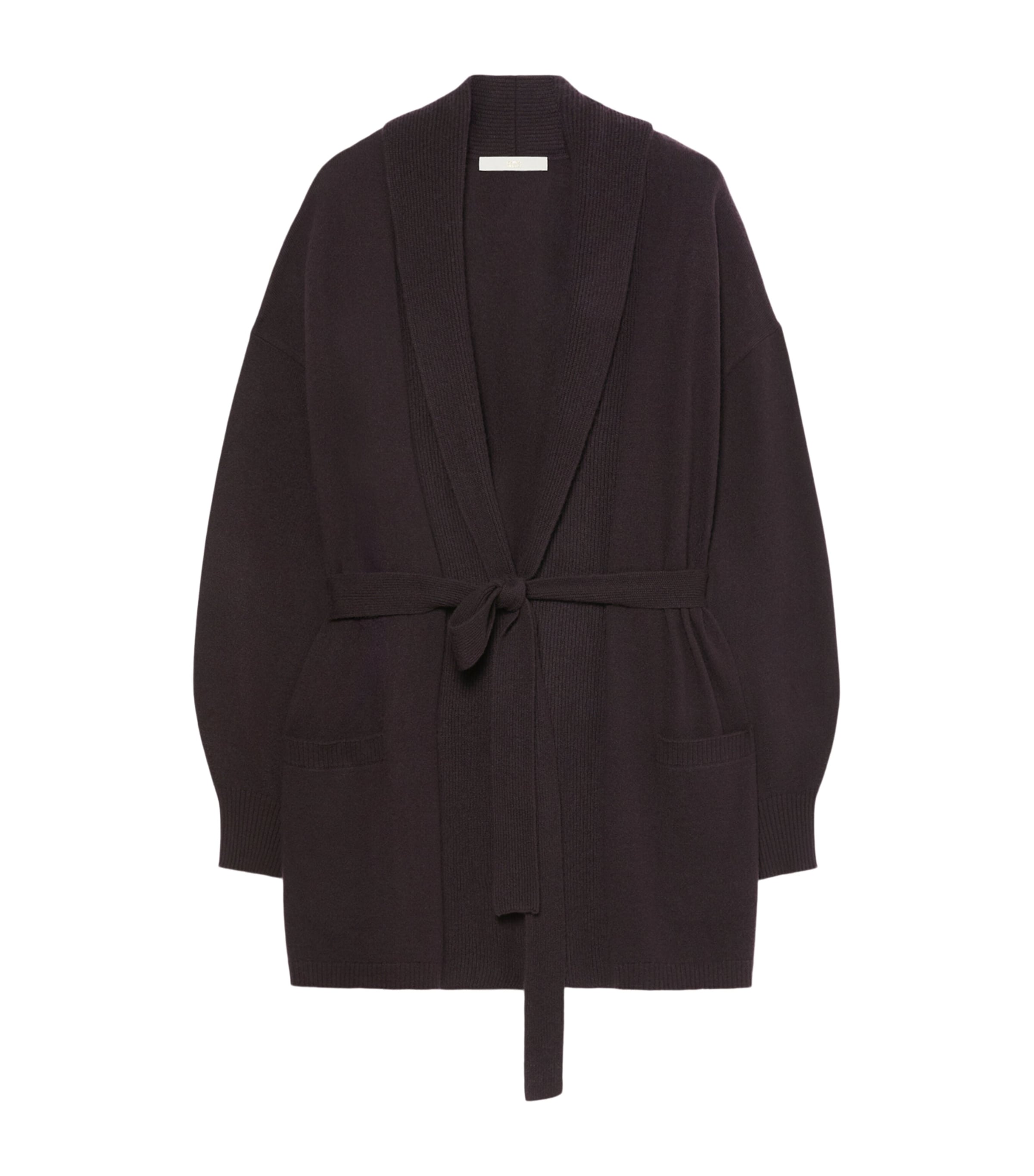 Marina Rinaldi Womens Cashmere Tie-Belt Cardigan Brown Image 1