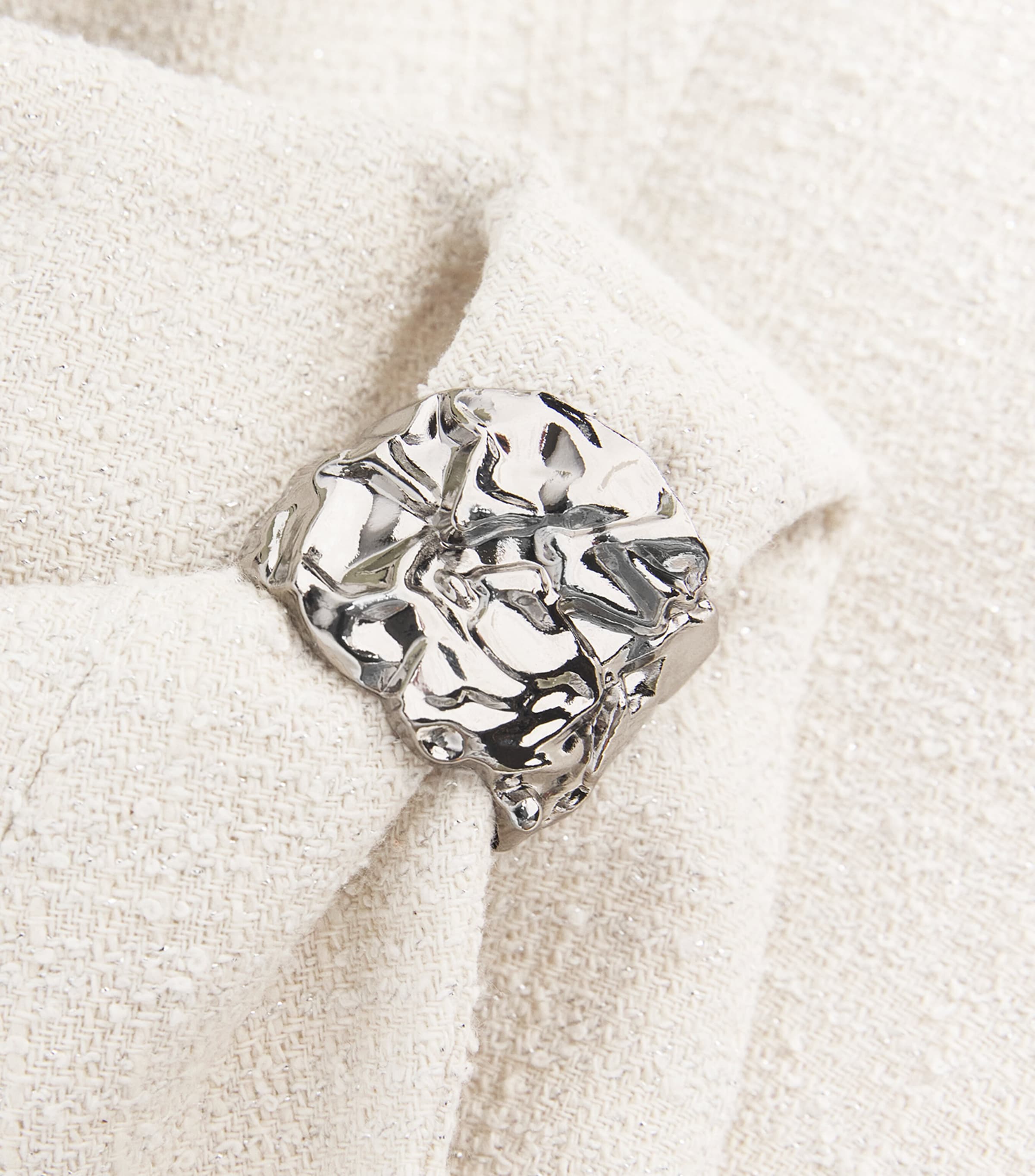 Tweed Flared Mini Dress ECRU Image 5