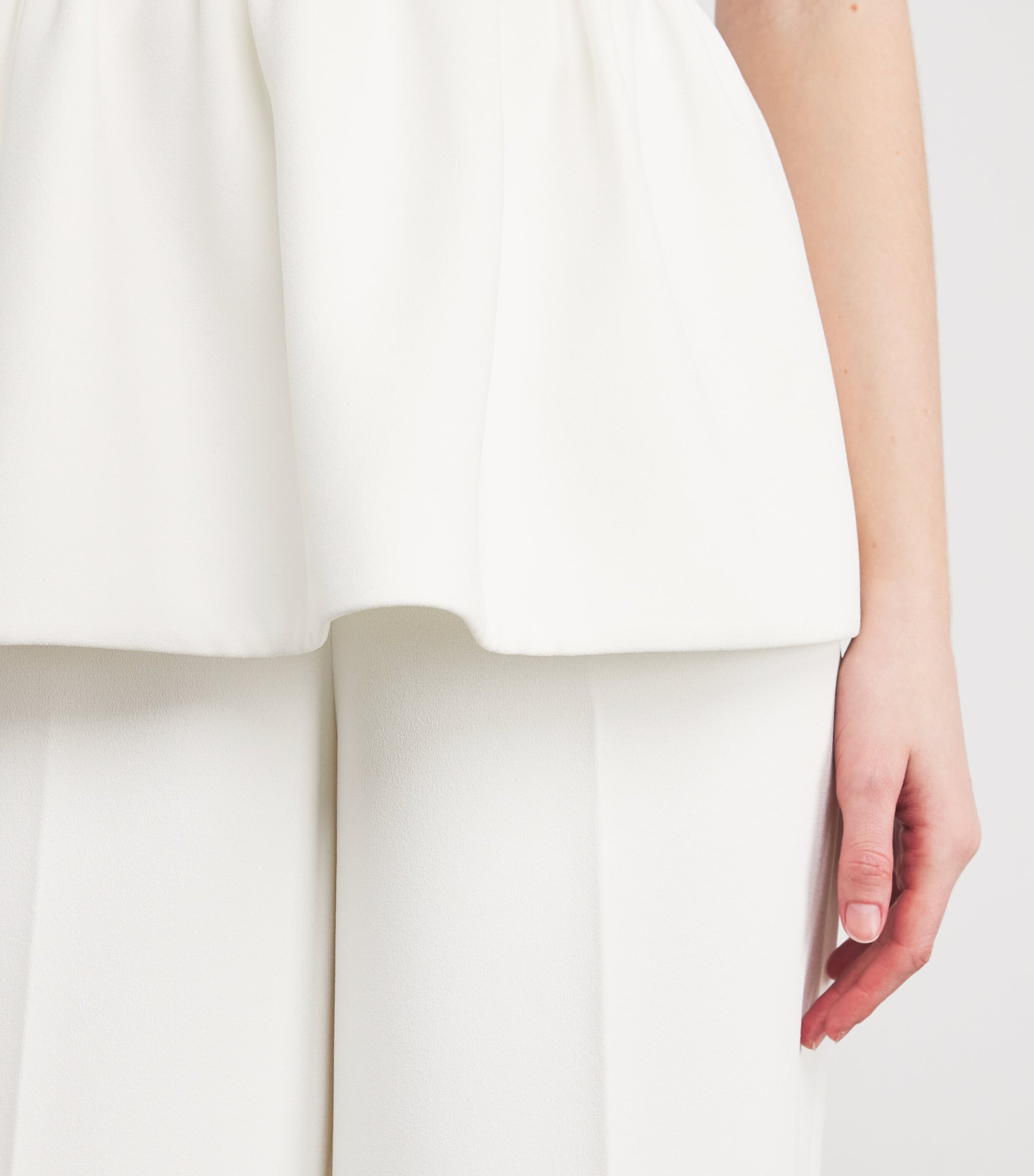 Organza Bow Peplum Jumpsuit WHITE Image 6