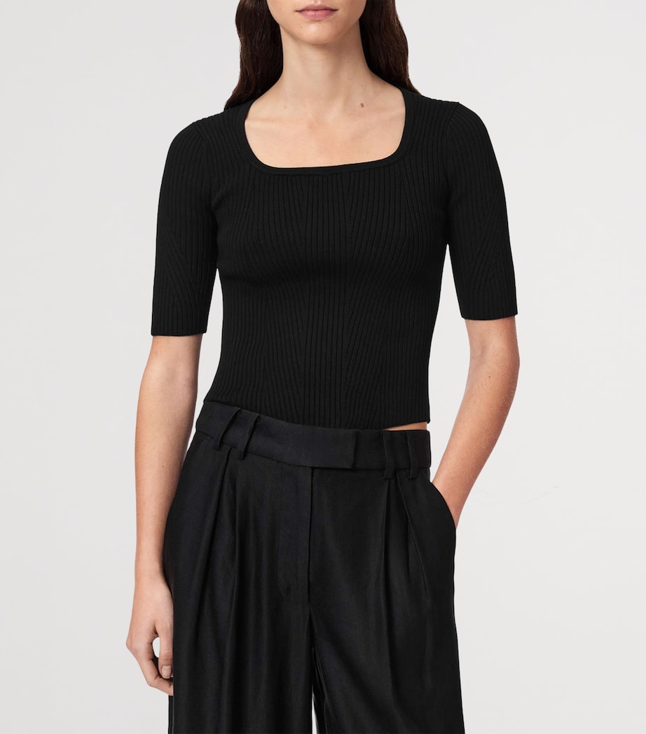 AllSaints Womens Cruz Hally Top Black Image 3