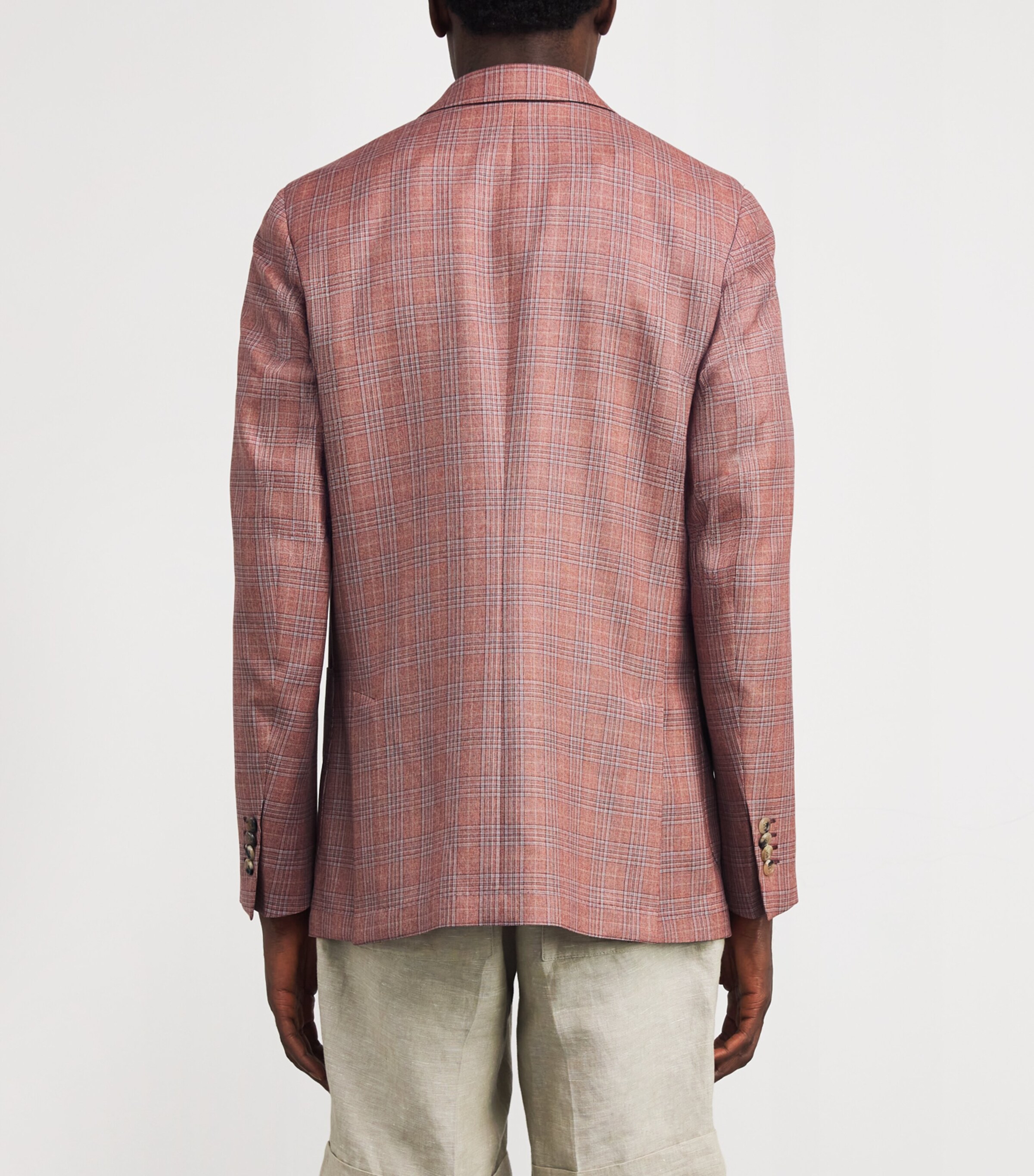 Wool Check Blazer 24_CORAL RED Image 4