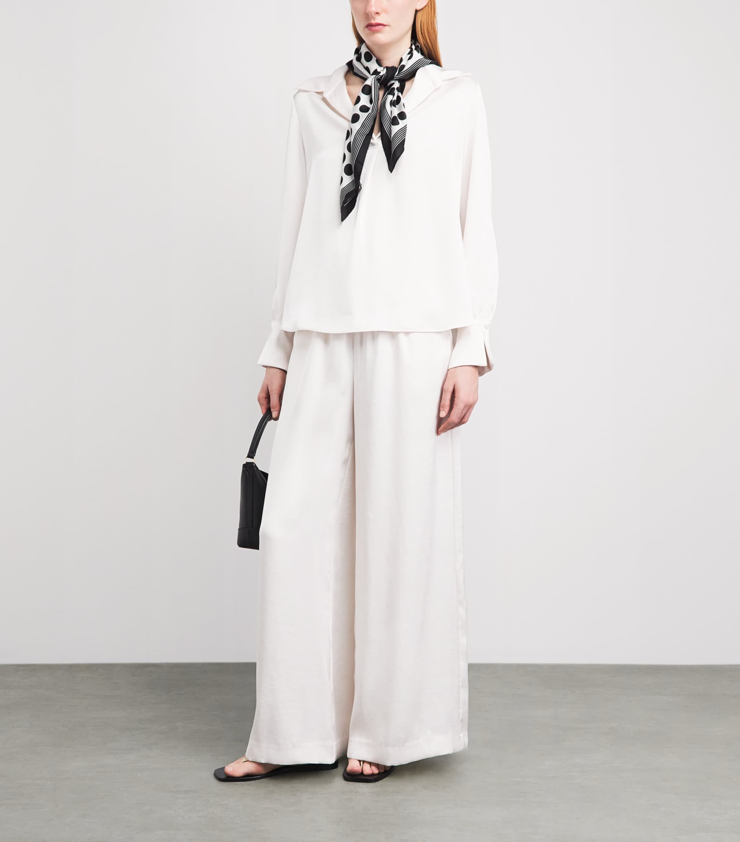 Claudie Pierlot Womens Satin Tailored Trousers Ivory Image 2