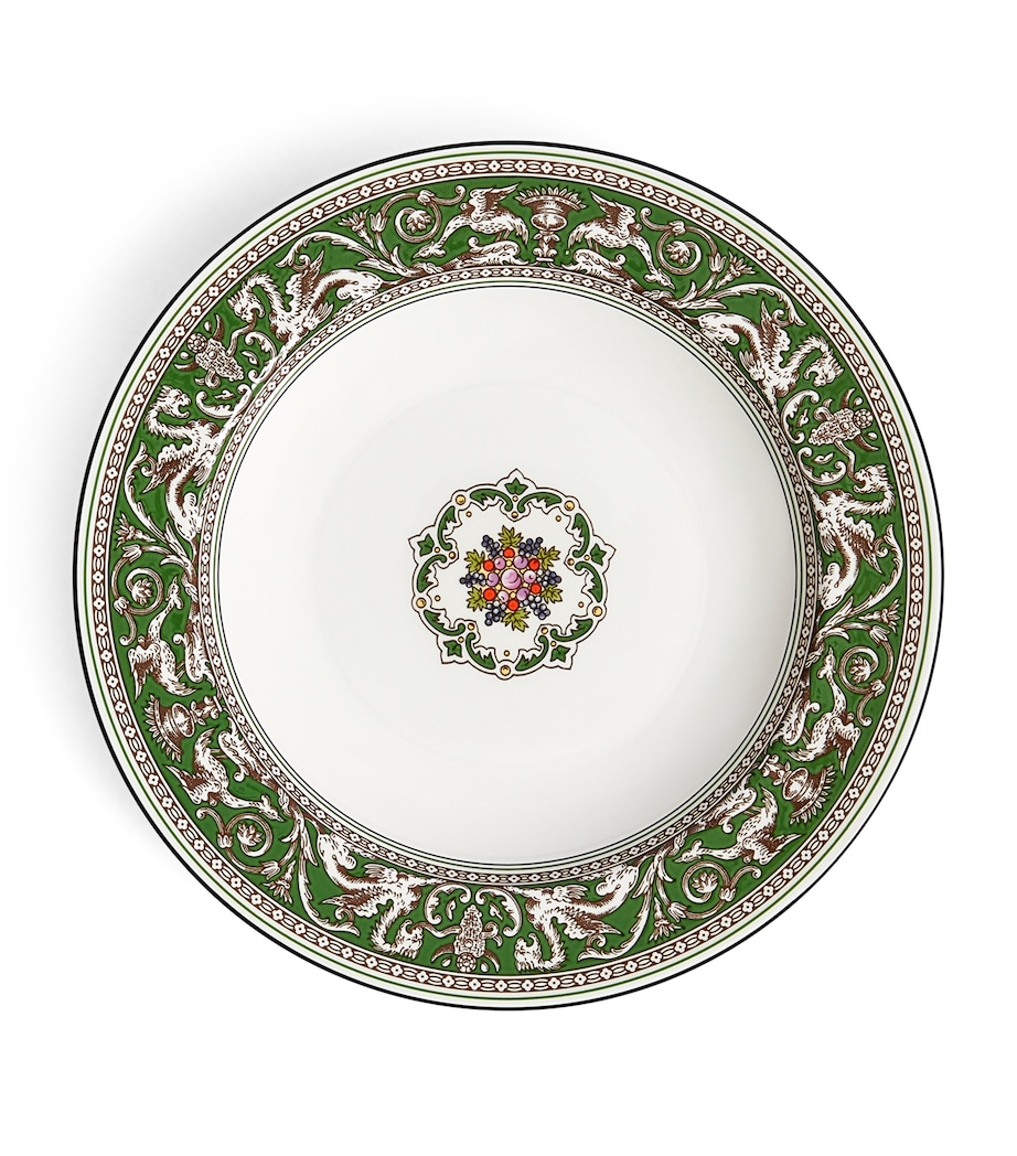 Florentine Verde Rimmed Soup Bowl (23cm) GREEN Image 1