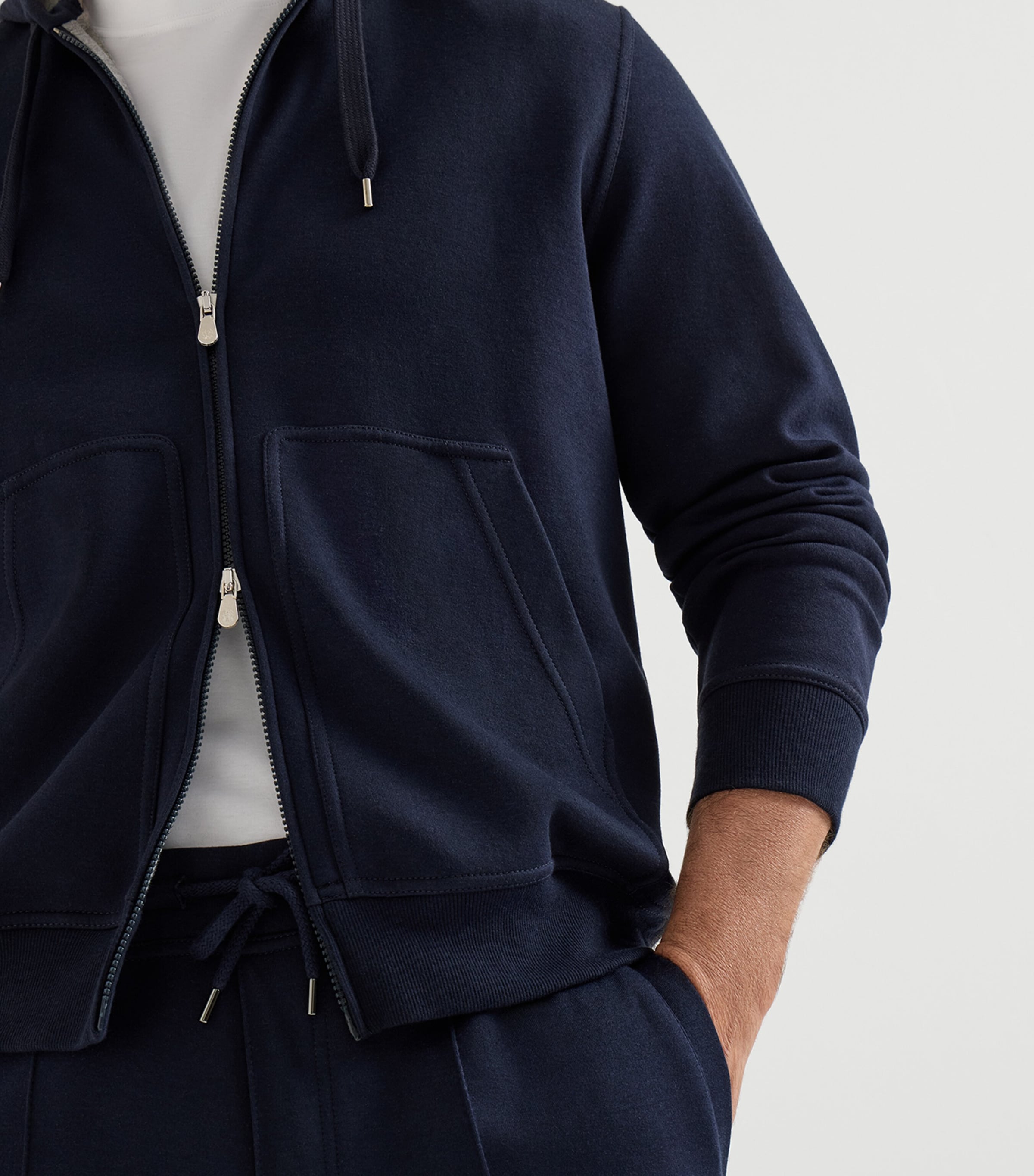 Brunello Cucinelli Mens French Terry Zip-Up Hoodie Image 6