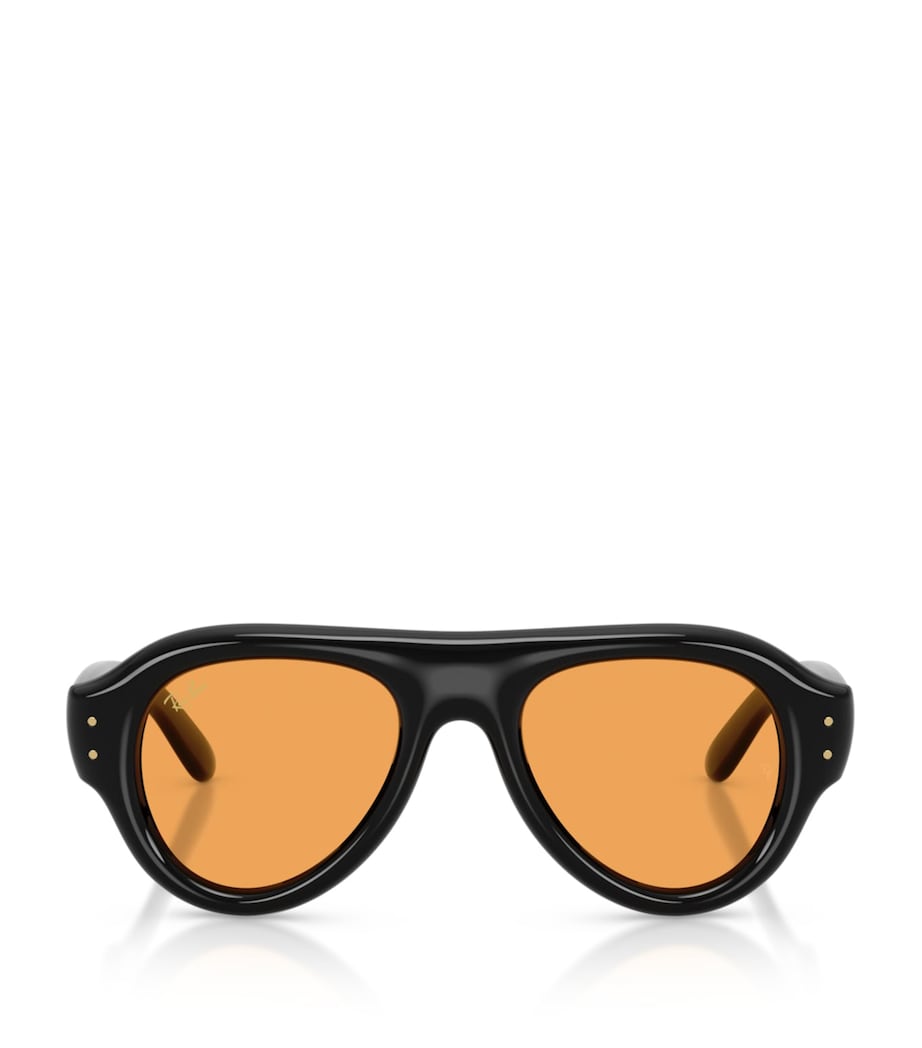 Ray-Ban Aviator Puffer Sunglasses Black Image 1