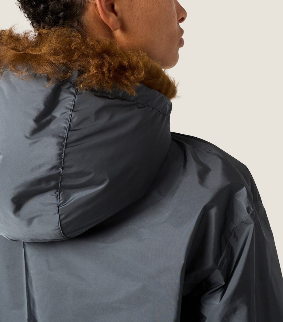 Miu Miu Womens Technical Fabric-Shearling Jacket Grey Image 6