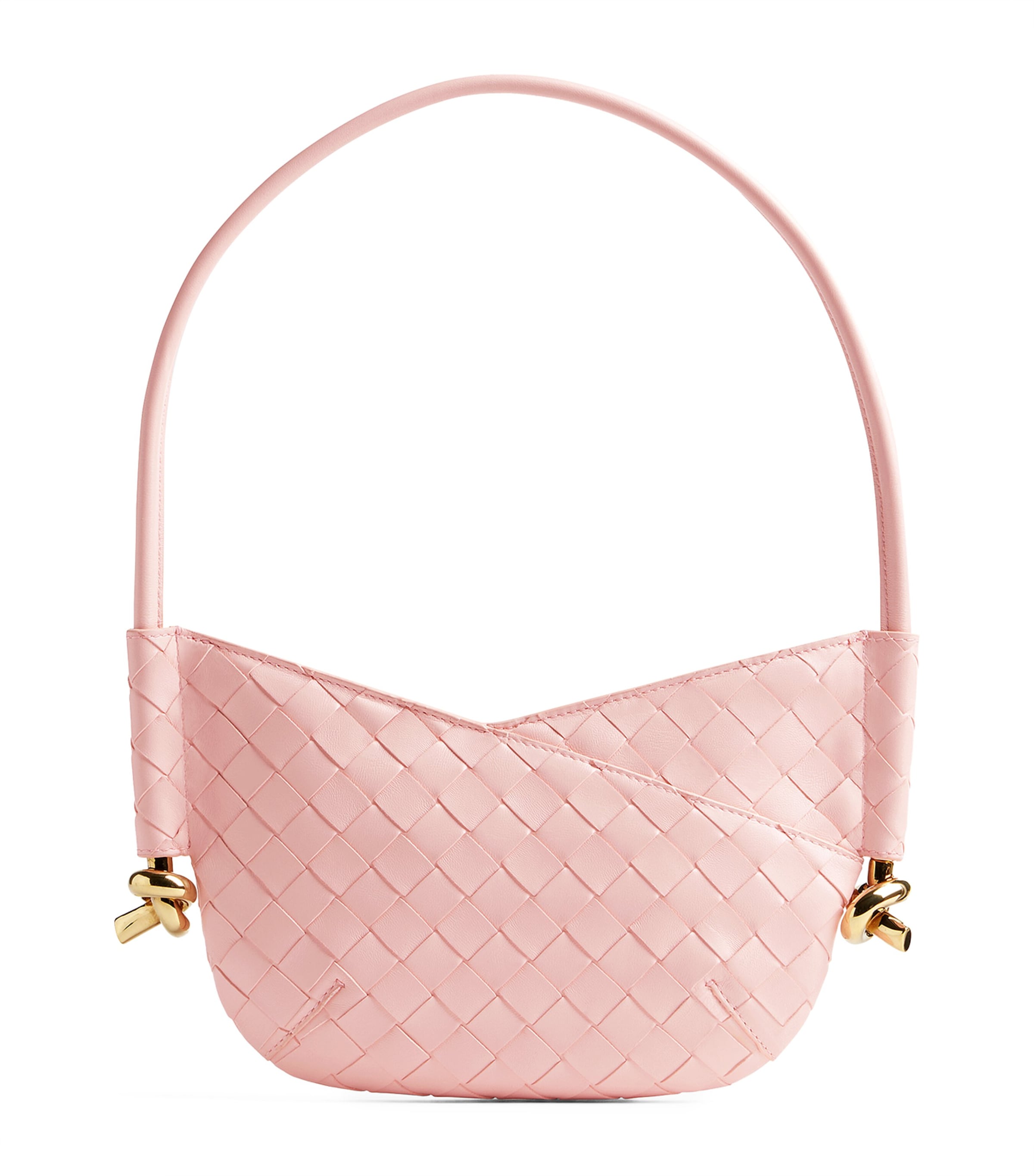 Bottega Veneta Mini Solstice Intrecciato Leather Hobo Bag In Pink
