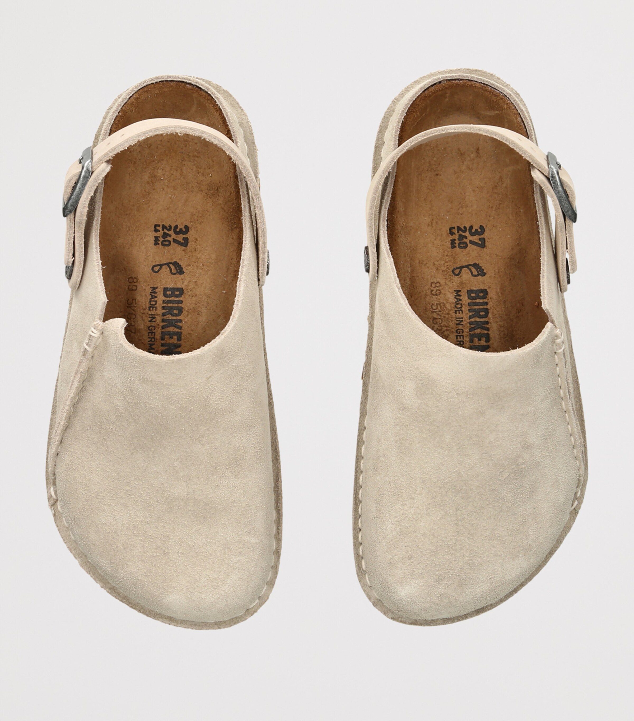 Birkenstock Suede Lutry Clogs (Regular Fit) White Image 4