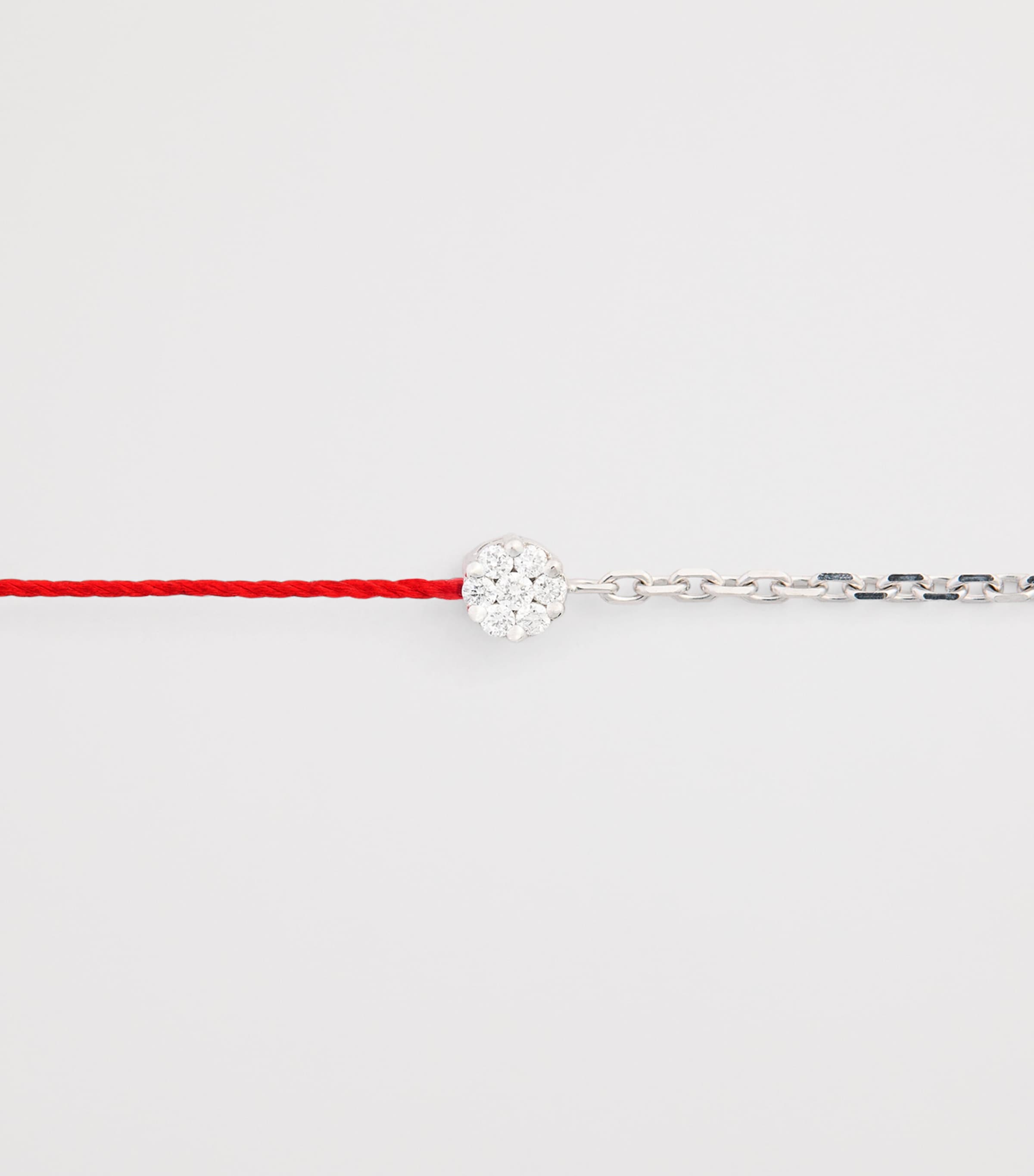 White Gold and Diamond Illusion Half-Chain Bracelet WHITE GOLD Image 3