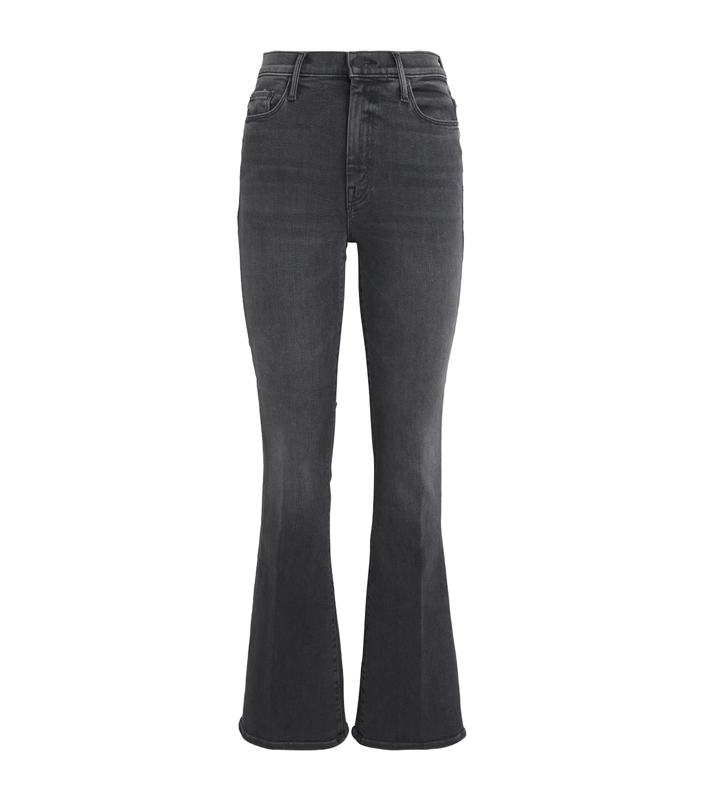 Mother The Weekender Flared Jeans In Gray