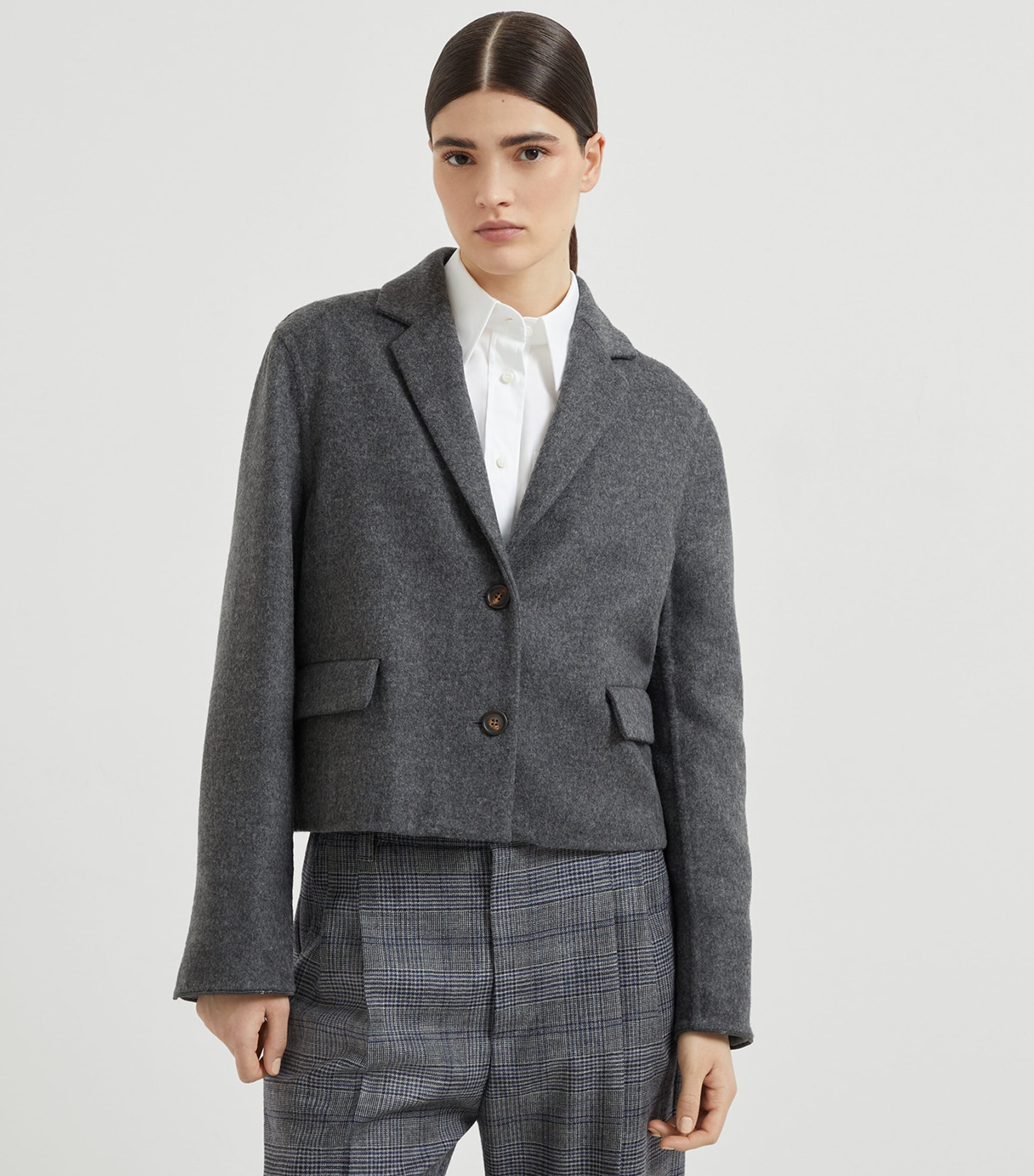 Double Virgin Wool Cropped Blazer C8160 Image 2