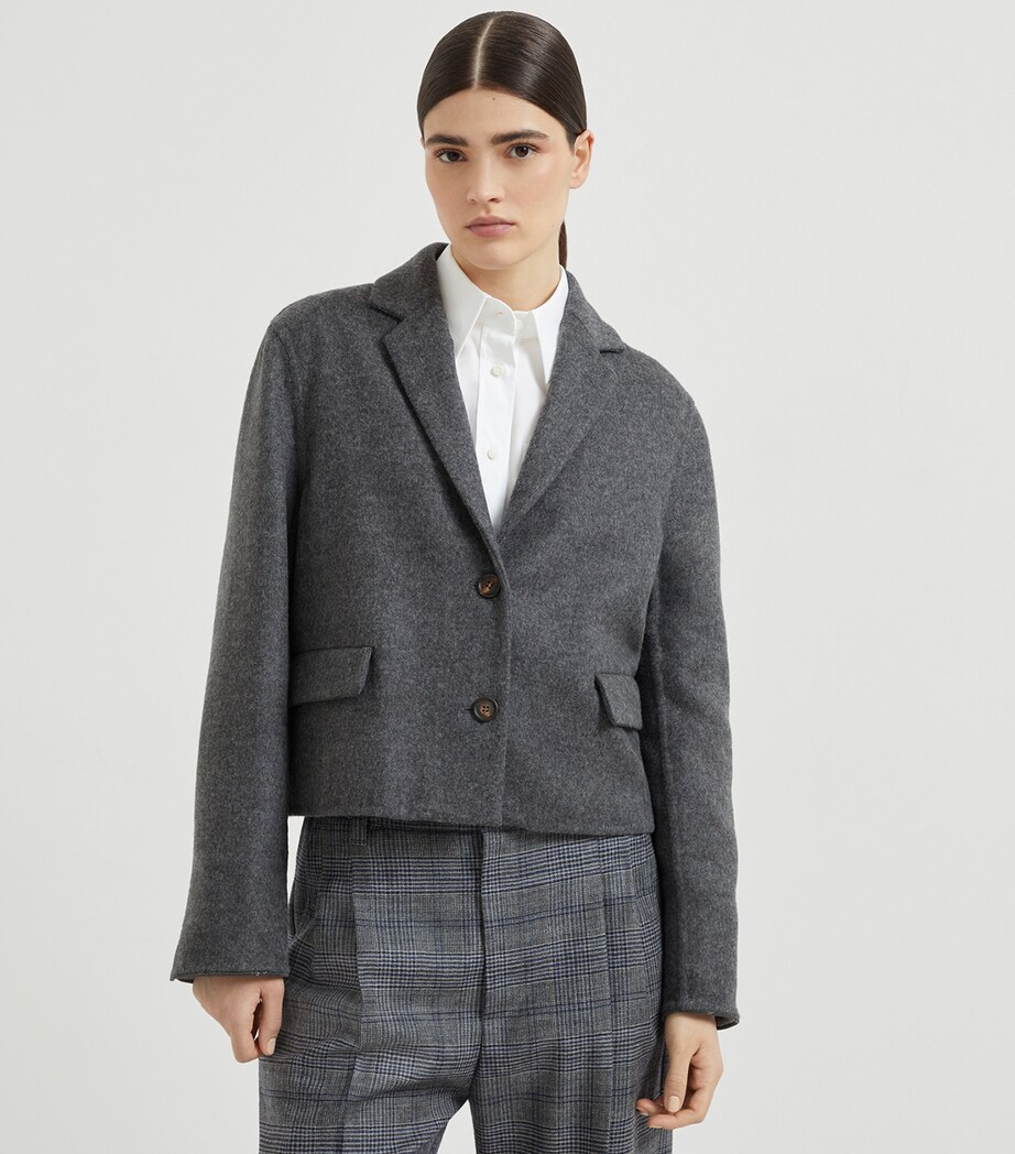 Double Virgin Wool Cropped Blazer C8160 Image 2