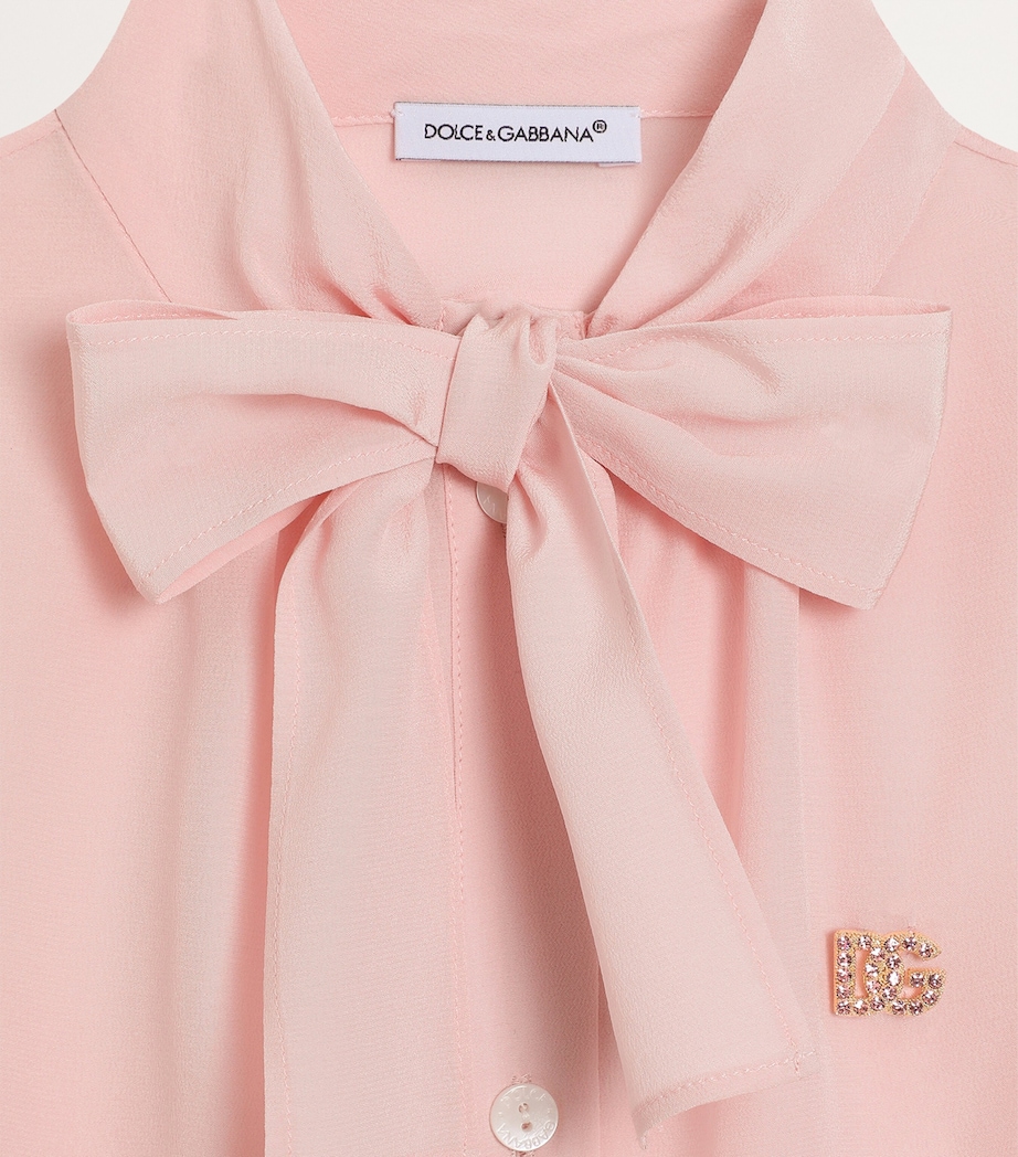 Silk Crepe de Chine Shirt (8-12+ Years) F0320-DARK ROSE 2 Image 3