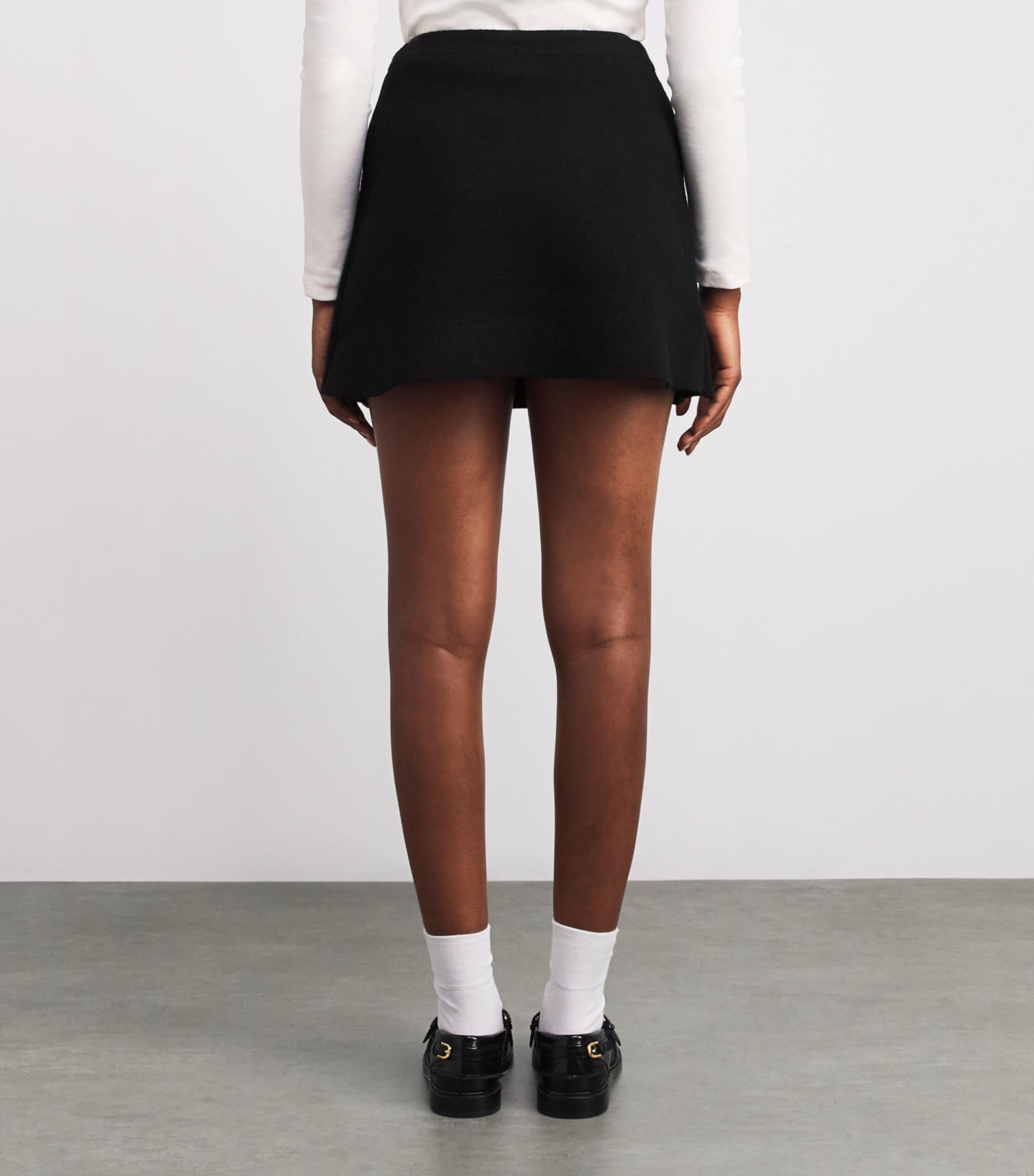 Knitted Mini Skirt BLACK Image 4