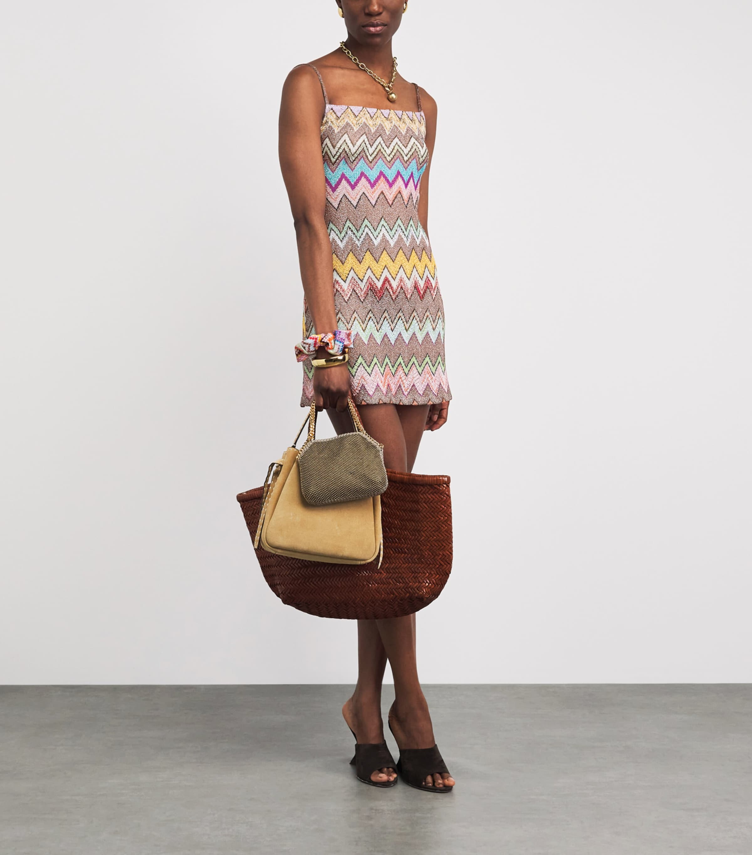 Metallic-Thread Zigzag Mini Dress SM9YKMULTICOLOUR Image 2