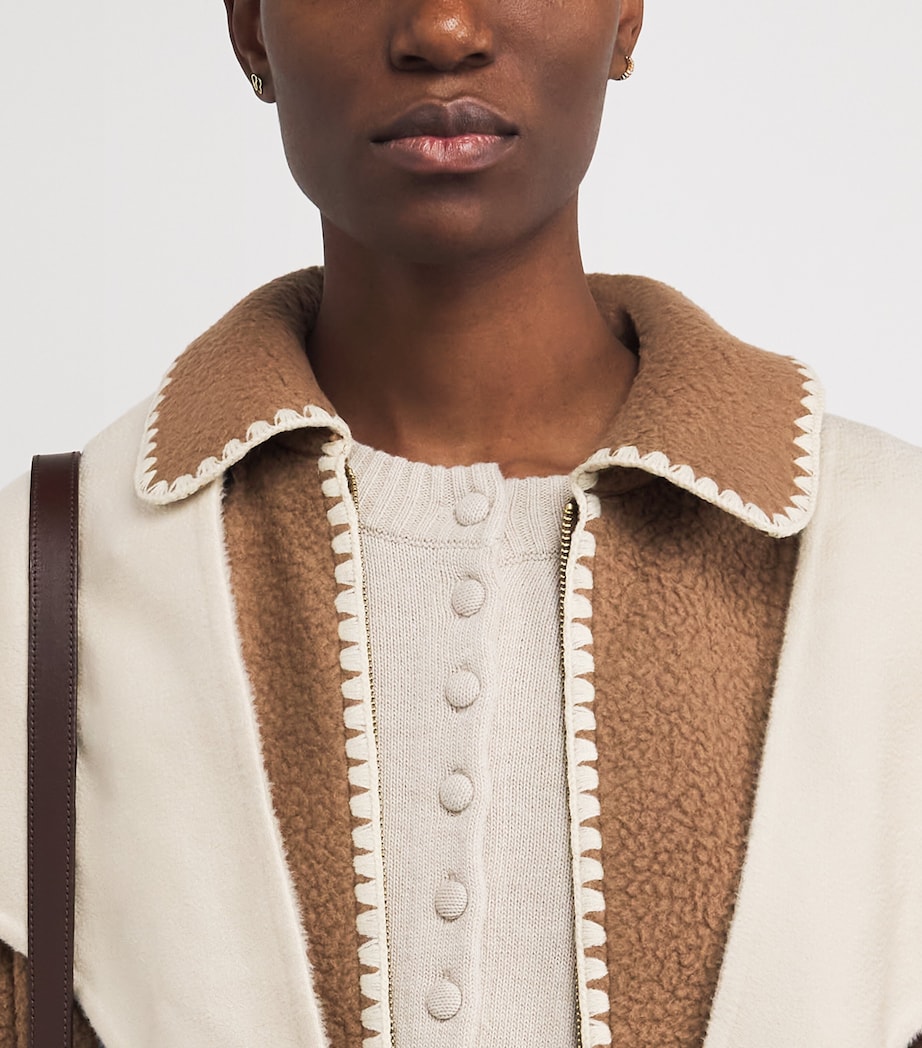 Fleece Embroidered Ruiko Jacket COCOA DUST Image 6