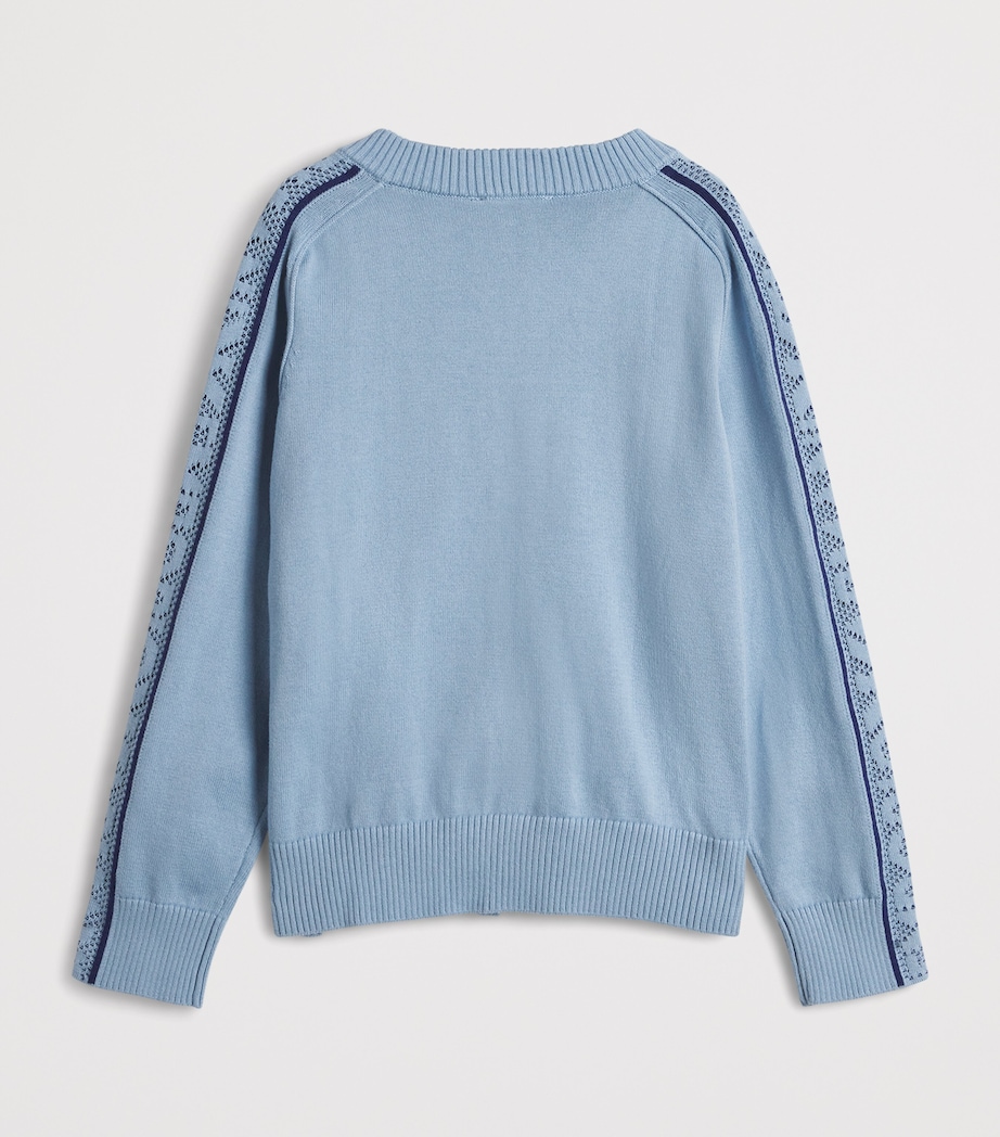 Emporio Armani Kids Cotton Zip-Up Cardigan (4-16 Years) Soft Chambray Image 2