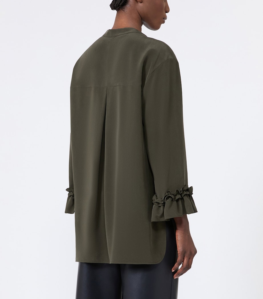 Max Mara Womens Silk Shirt Kaki Image 4