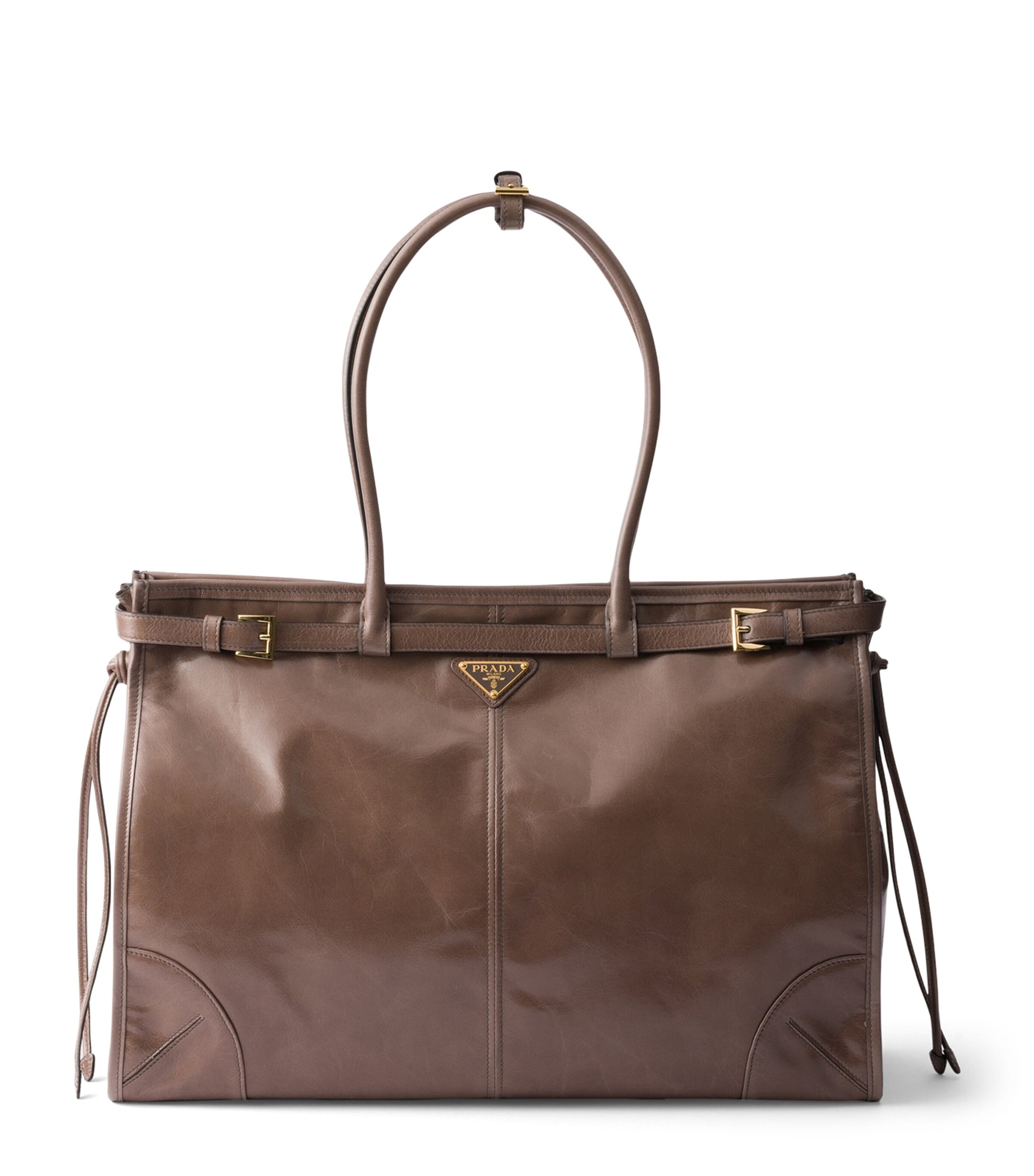 Prada Extra Large Leather Bonnie Top-Handle Bag Image 1