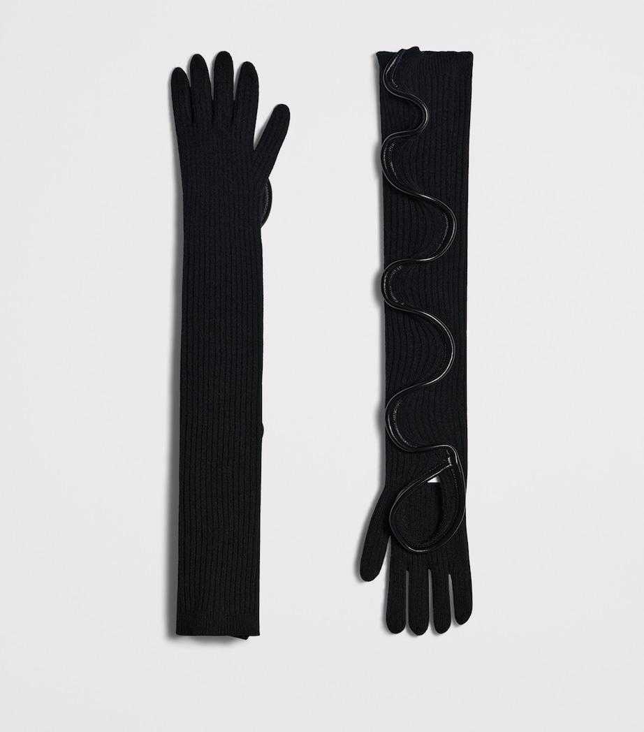 Schiaparelli Ruffle Gloves Black Image 4
