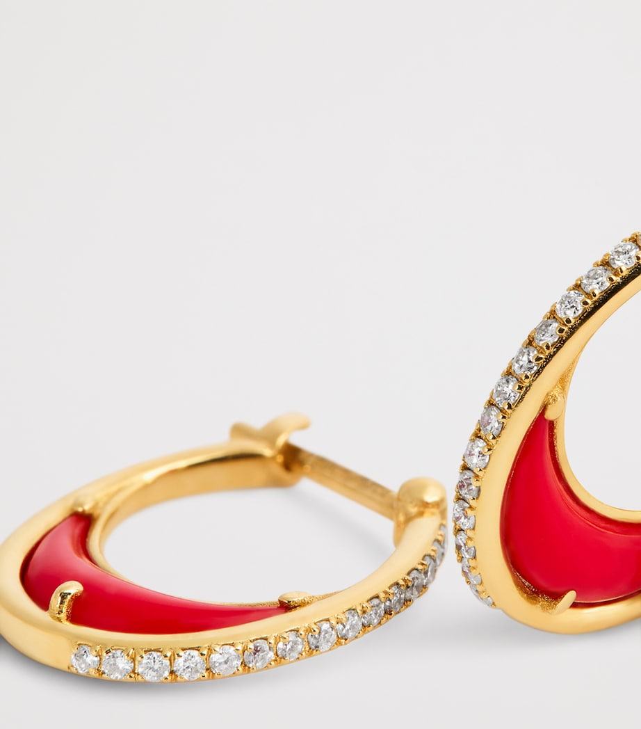 Yellow Gold and Diamond Bloop Moon Lot N*91 Hoop Earrings YELLOW GOLD Image 5