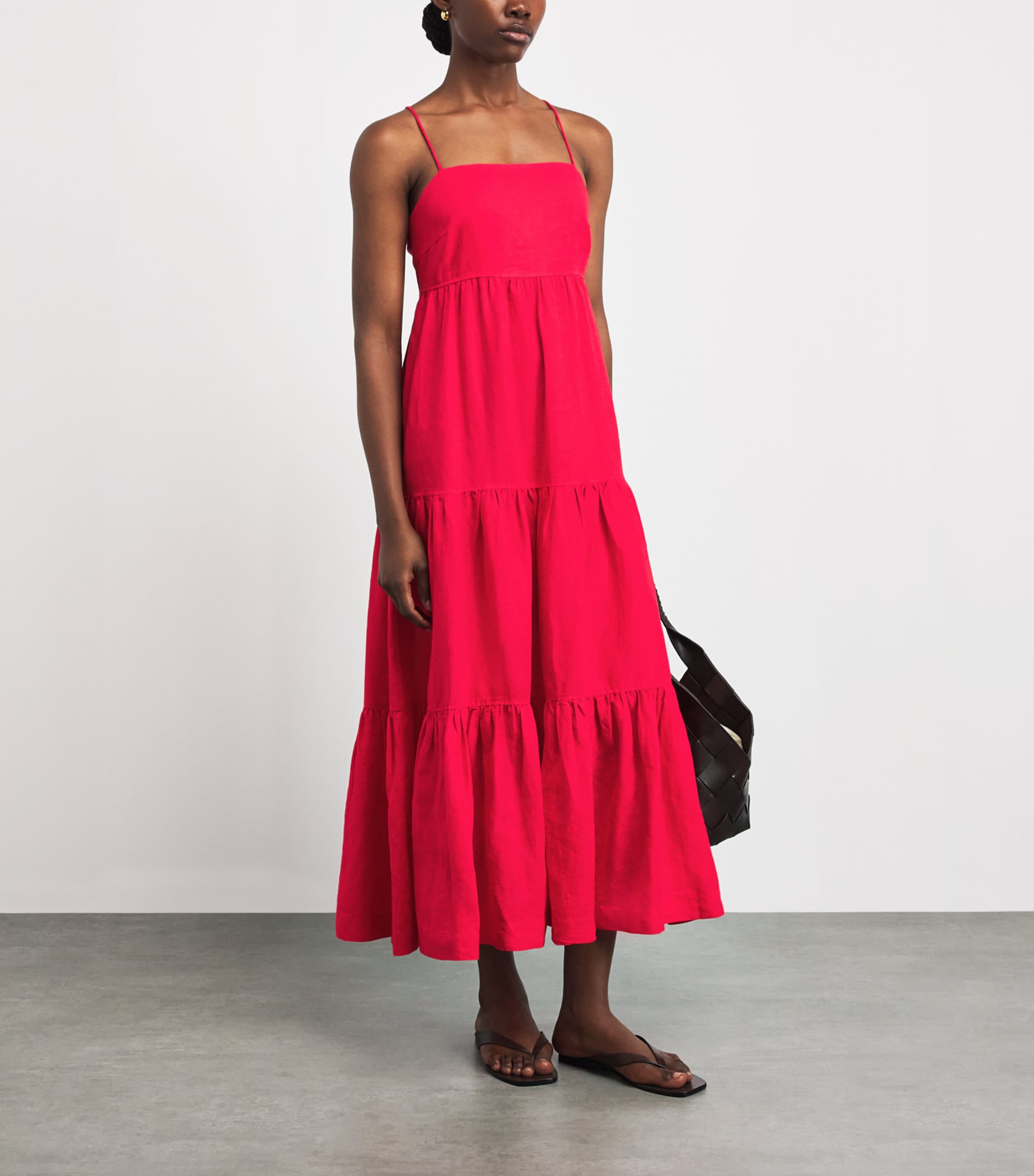 Heidi Klein Womens Linen Amalfi Maxi Dress Red Red Image 2