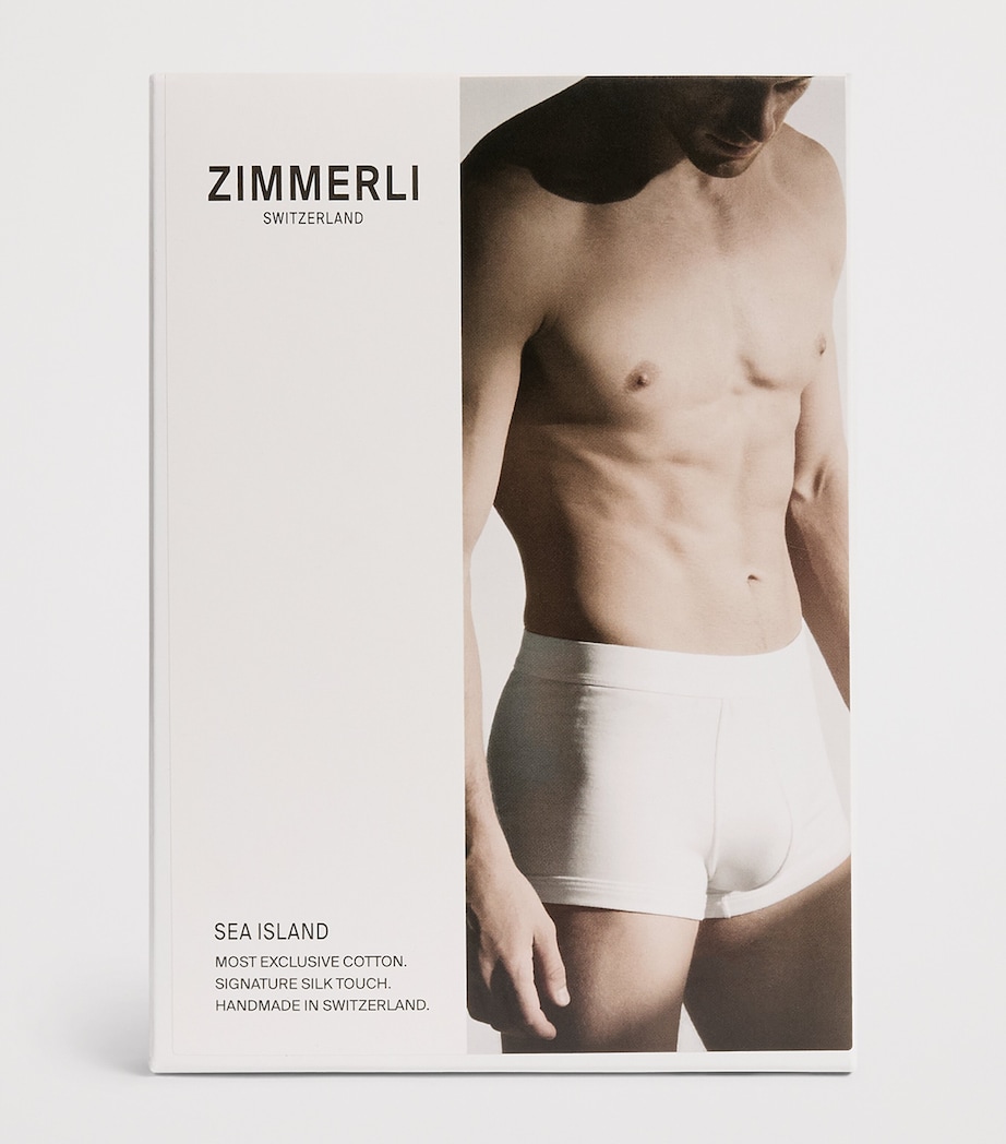 Zimmerli Mens Sea Island Cotton Boxer Briefs Brown Melange Image 4