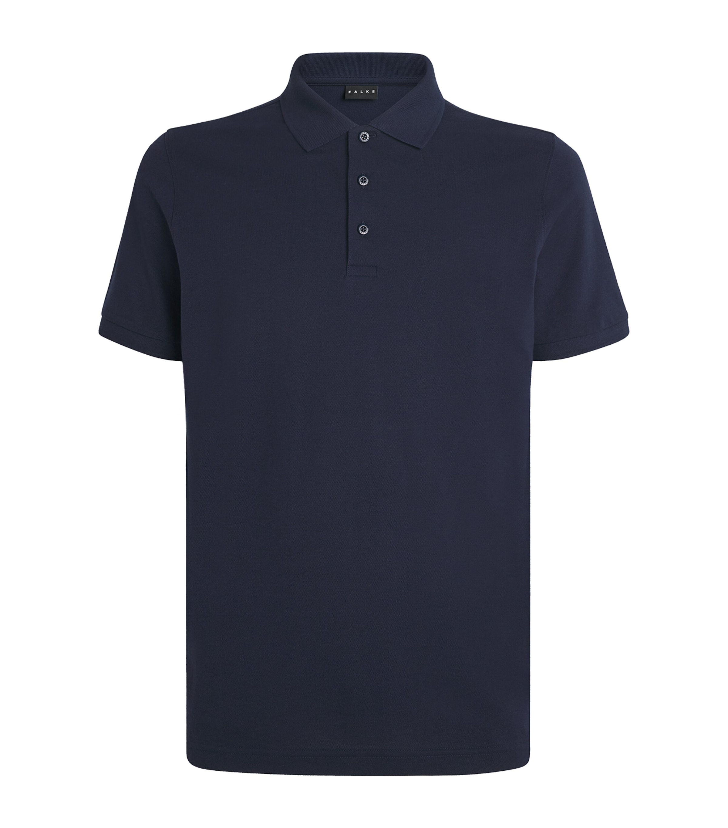 Falke Mens Pima Cotton Piqué Polo Shirt Space Blue Image 1