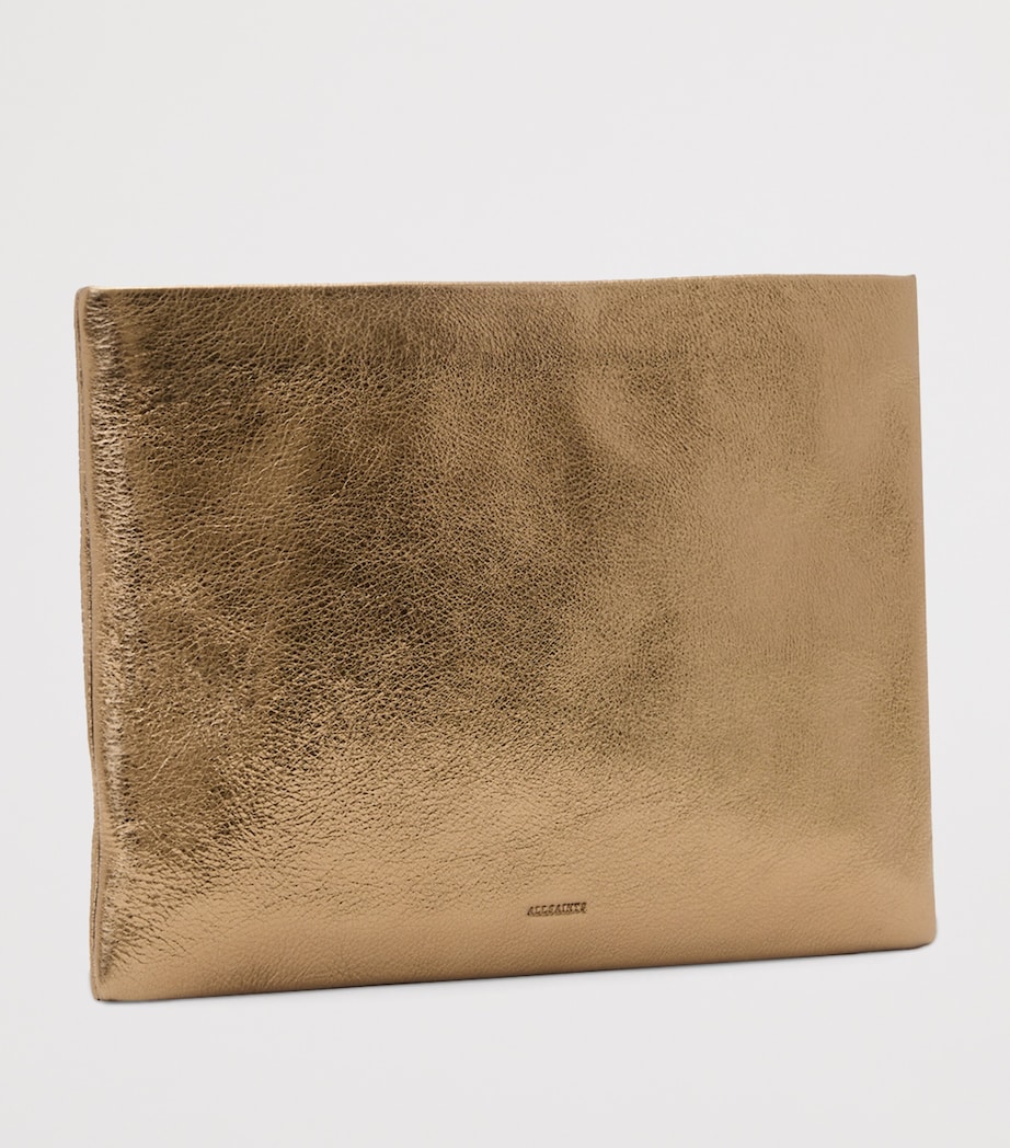 Leather Bettina Clutch Bag WARM BRASS Image 2