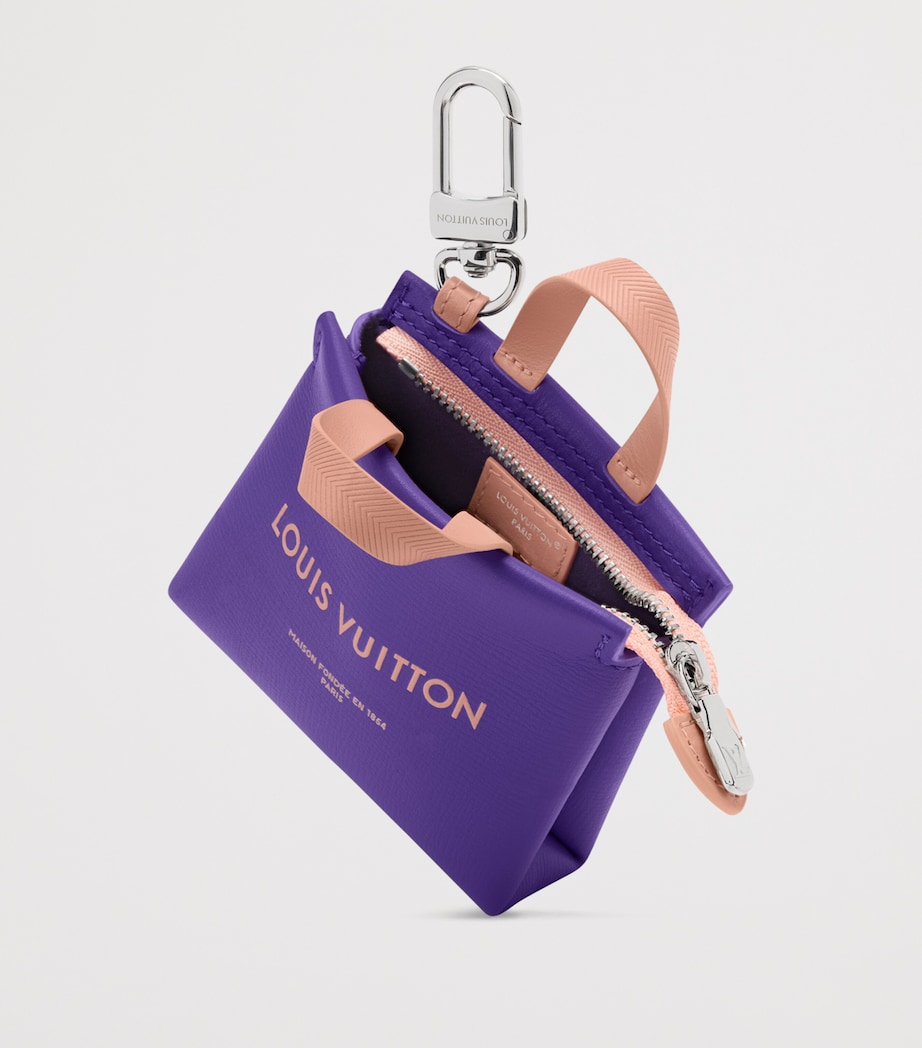 LOUIS VUITTON Mini Leather Shopper Bag Charm Purple Image 4