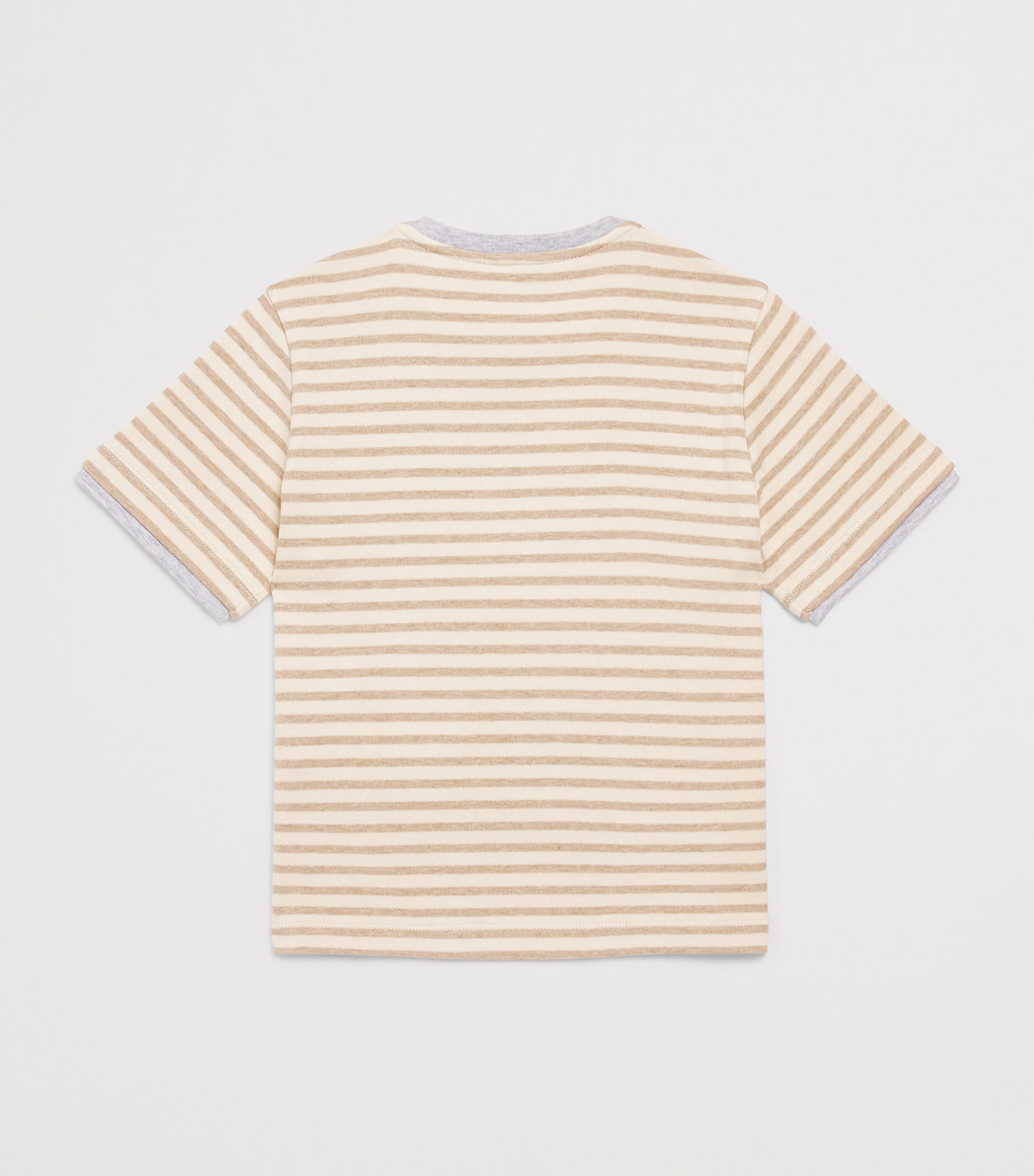 Eleventy Kids Cotton Stripe T-Shirt (2-16 Years) Ivory/beige Image 2
