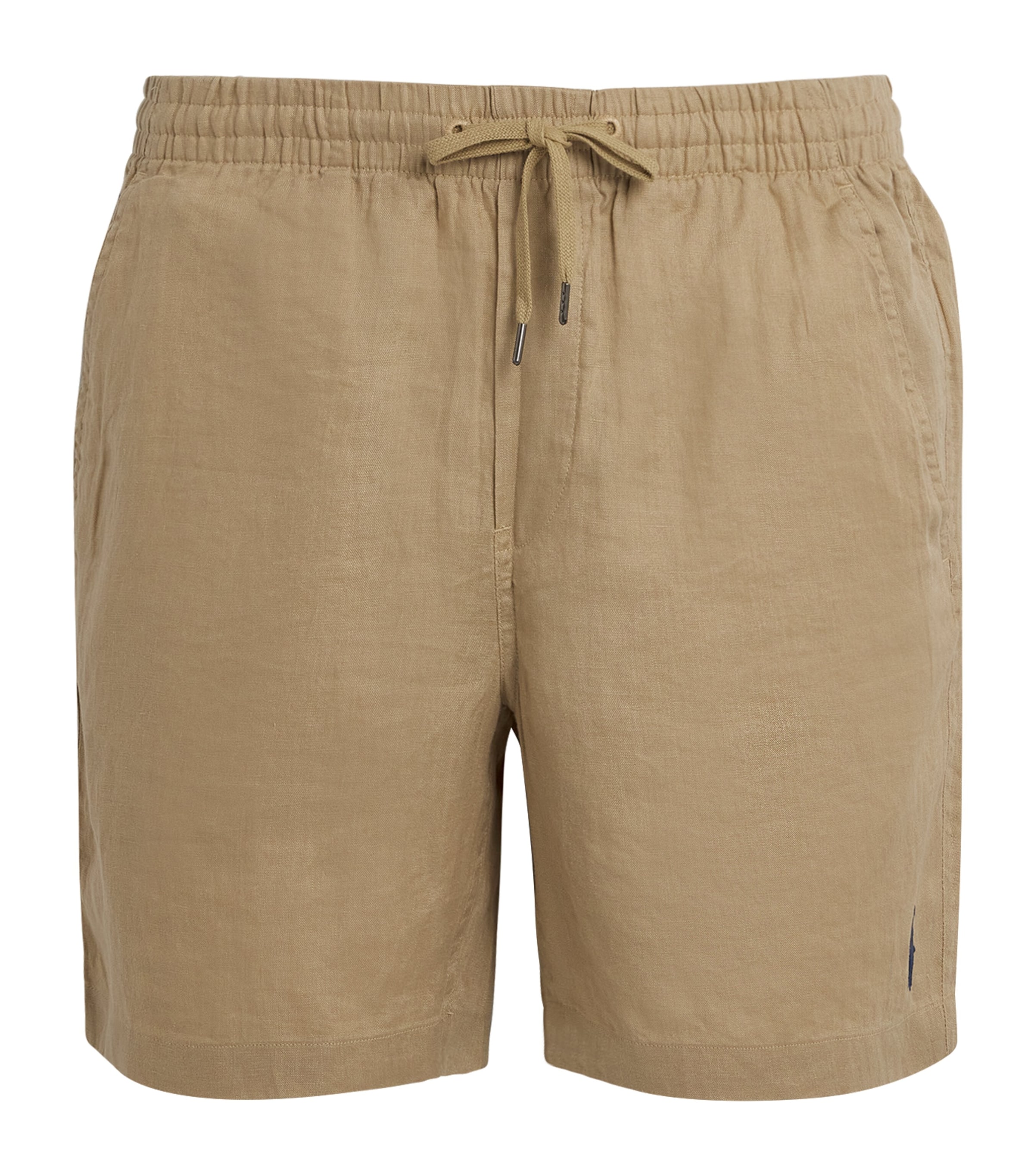 Polo Ralph Lauren Linen Drawstring Polo Pony Prepster Shorts In Brown