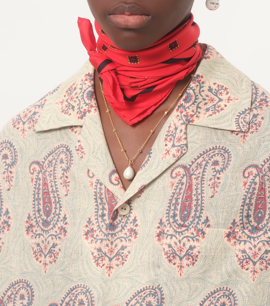 Silk Patterned Scarf V95 Image 2