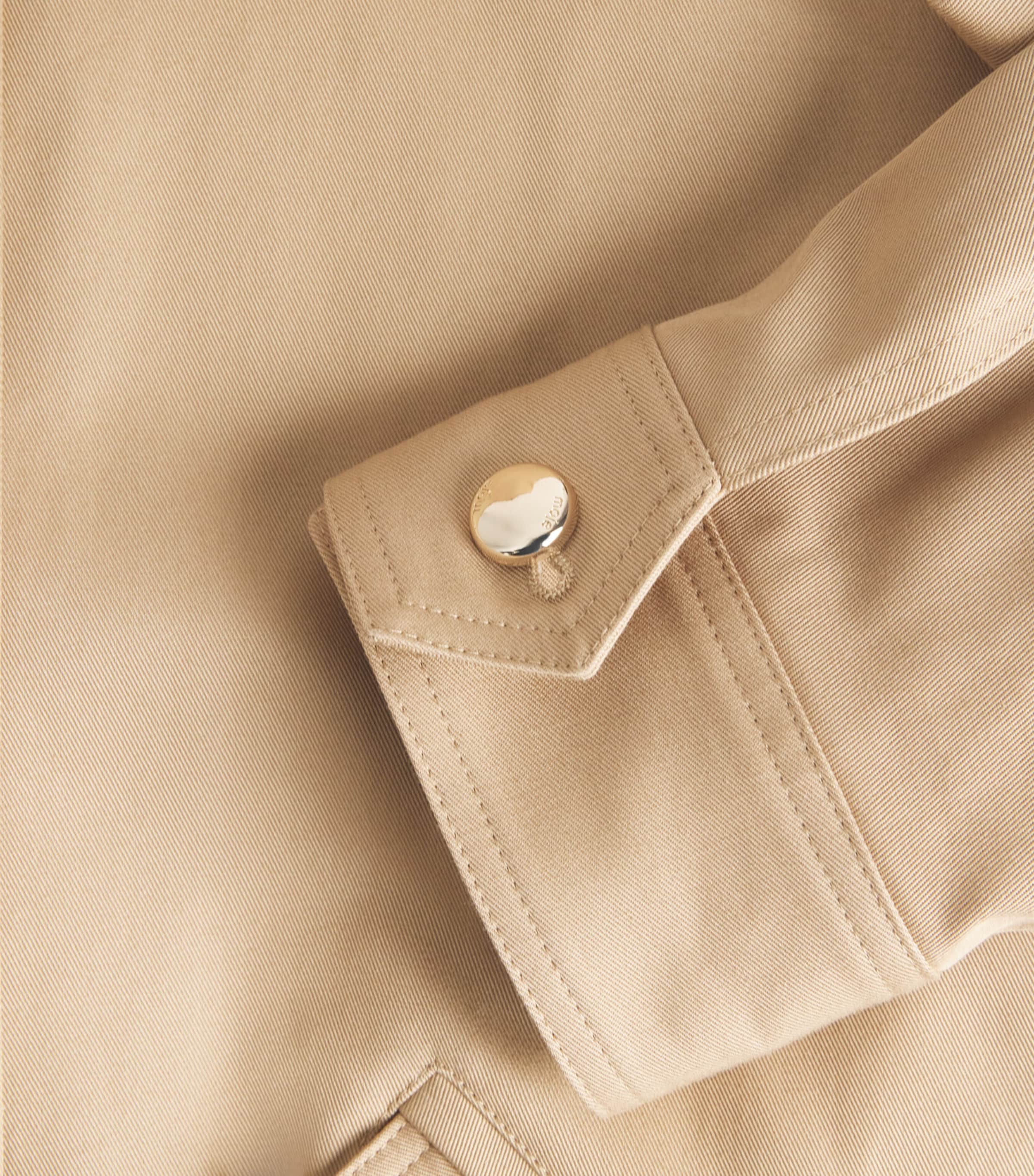 Maje Womens Cotton High-Neck Bomber Jacket Mastic Beige Image 6