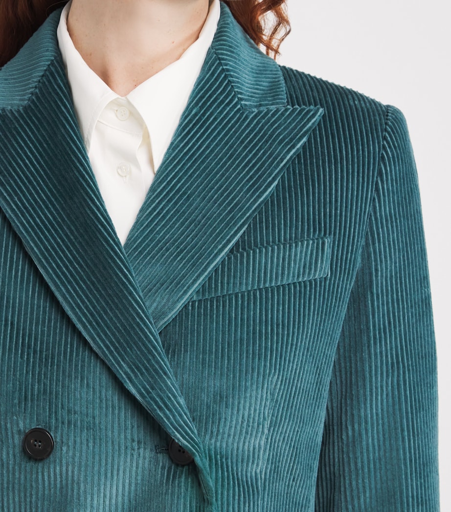 Corduroy Double-Breasted Blazer OIL Image 6