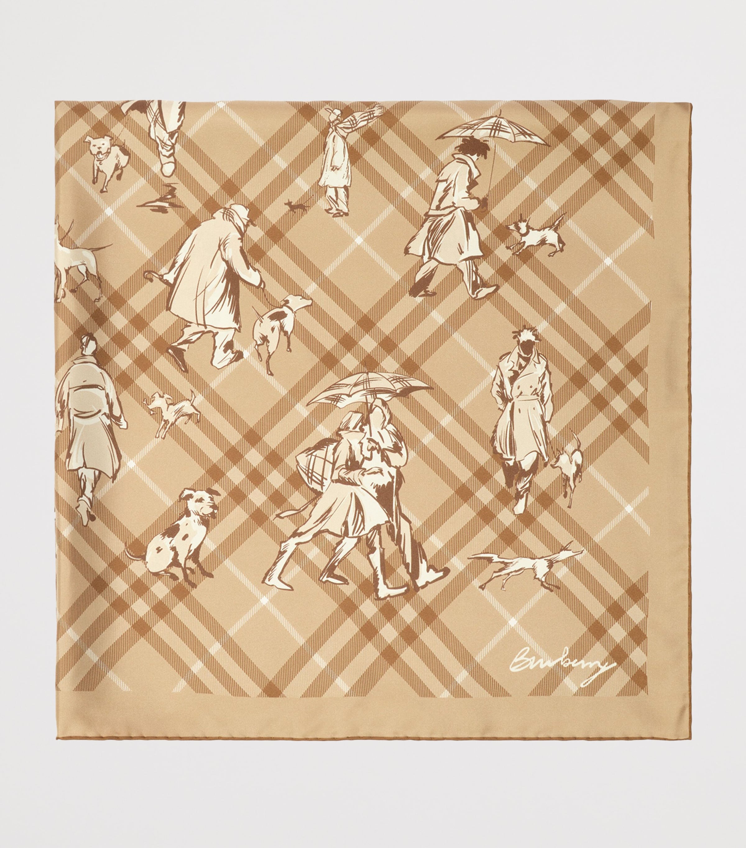 Burberry Silk Check Mates Scarf Finch Beige Image 5