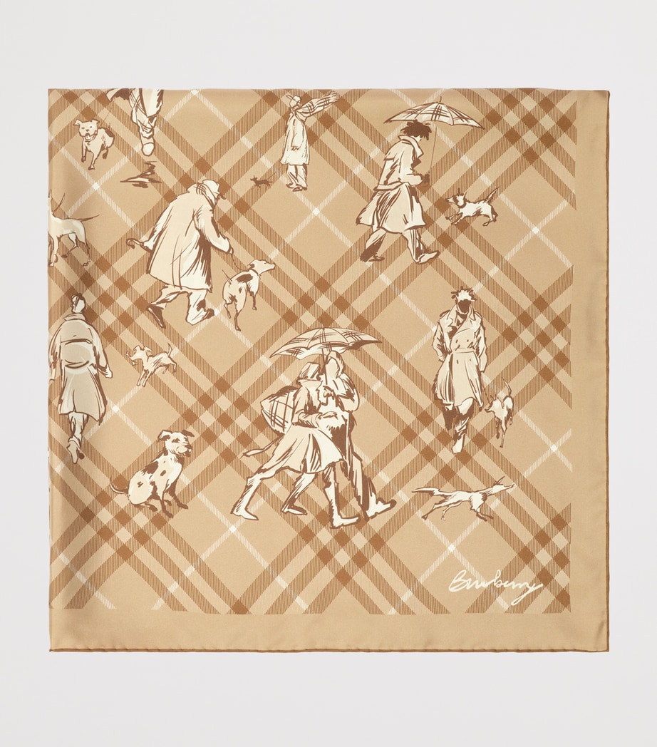 Burberry Silk Check Mates Scarf Finch Beige Image 5