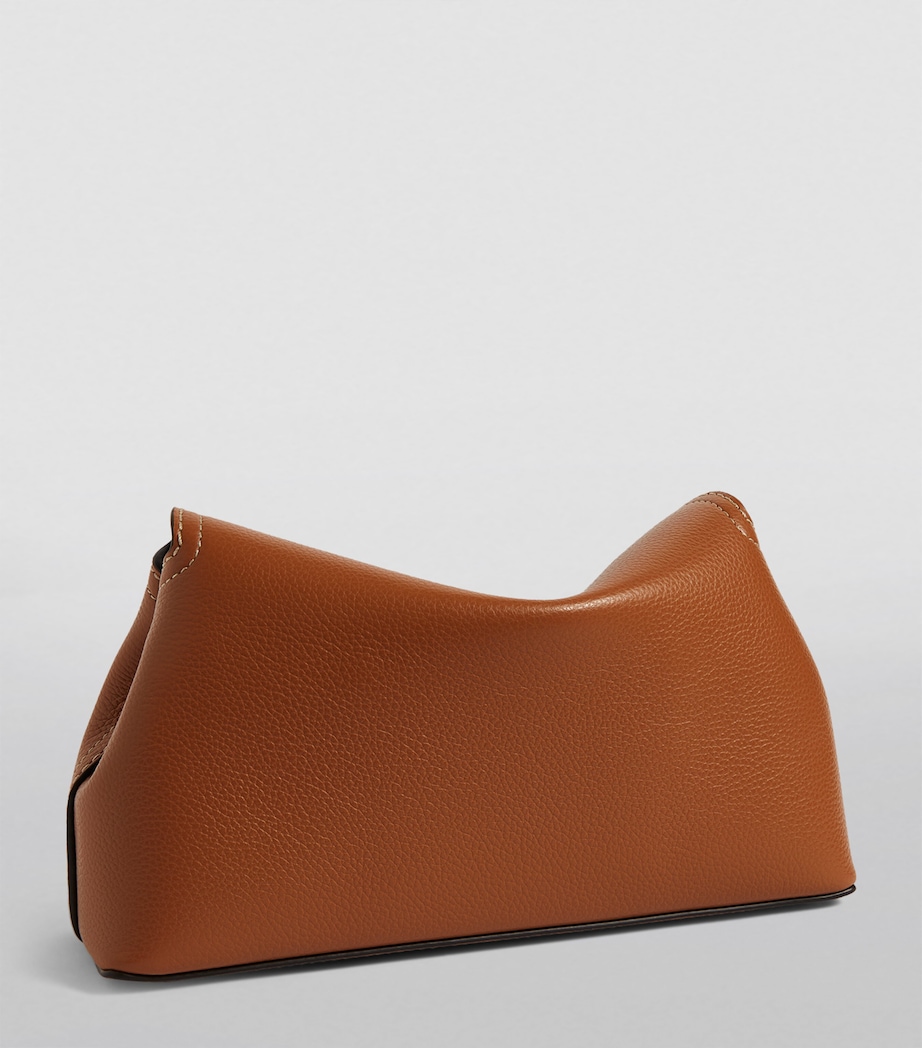Leather T-Lock Clutch Bag TAN 105 Image 2