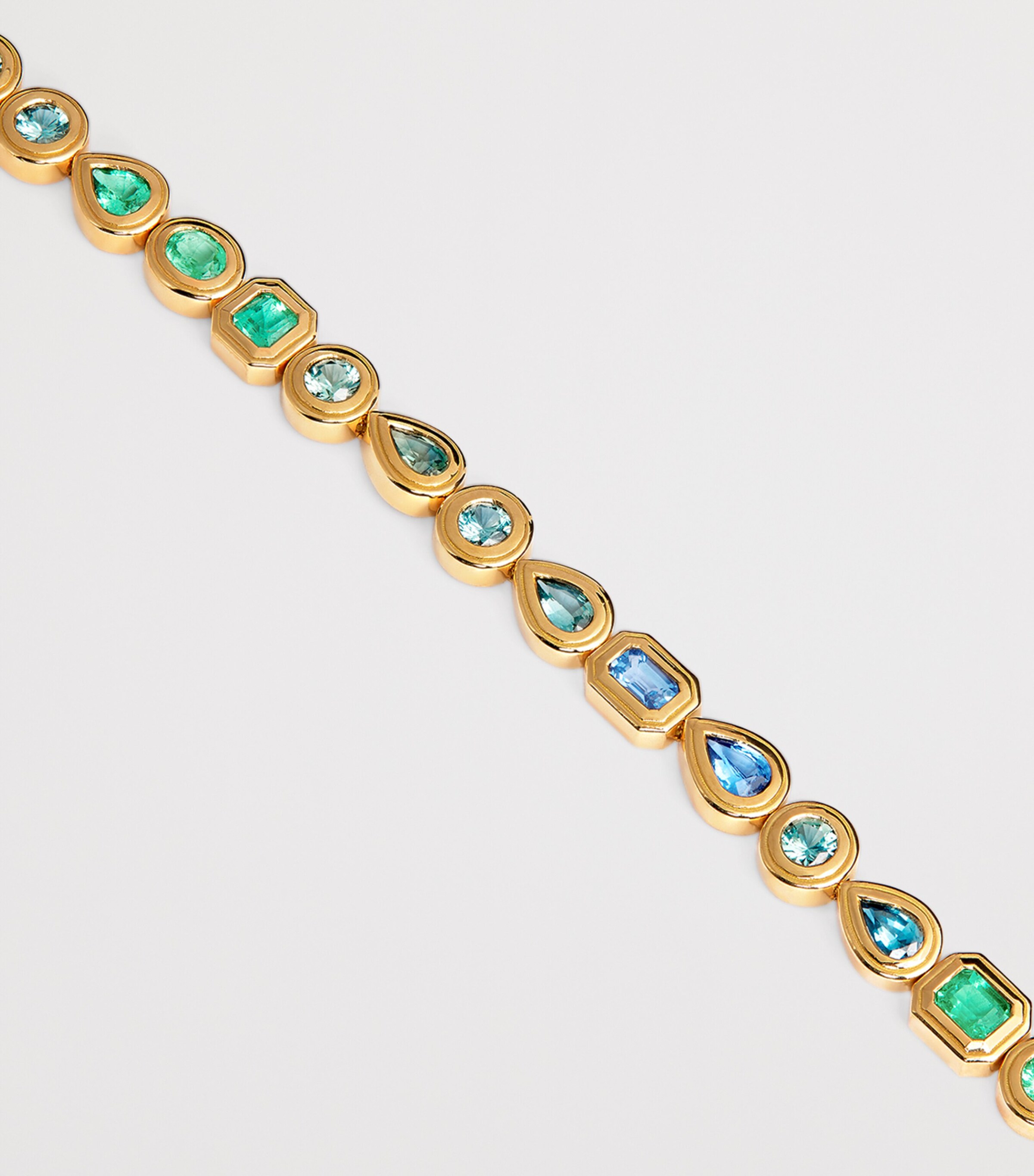 Yellow Gold, Emerald and Sapphire Staircase Bracelet YELLOW GOLD Image 4