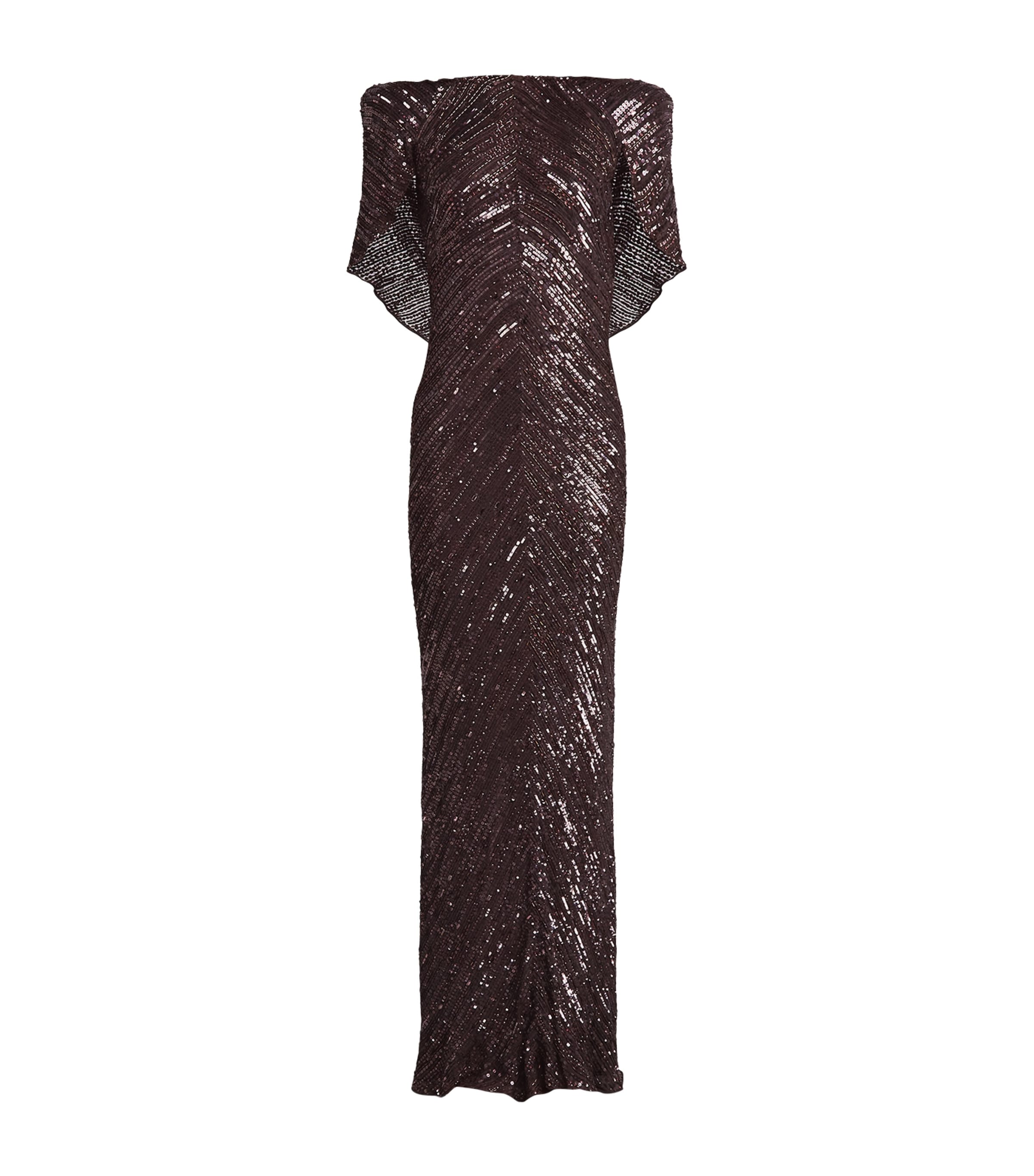 Jenny Packham Womens Sequin Sakari Gown Cacao Image 1